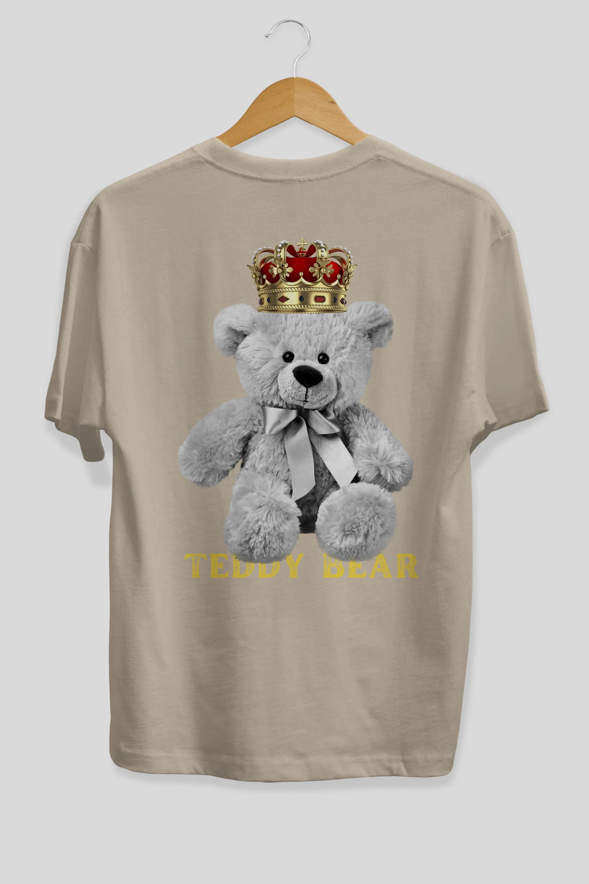 Teddy Bear Arka Baskılı Oversize t-shirt Erkek Kadın Unisex
