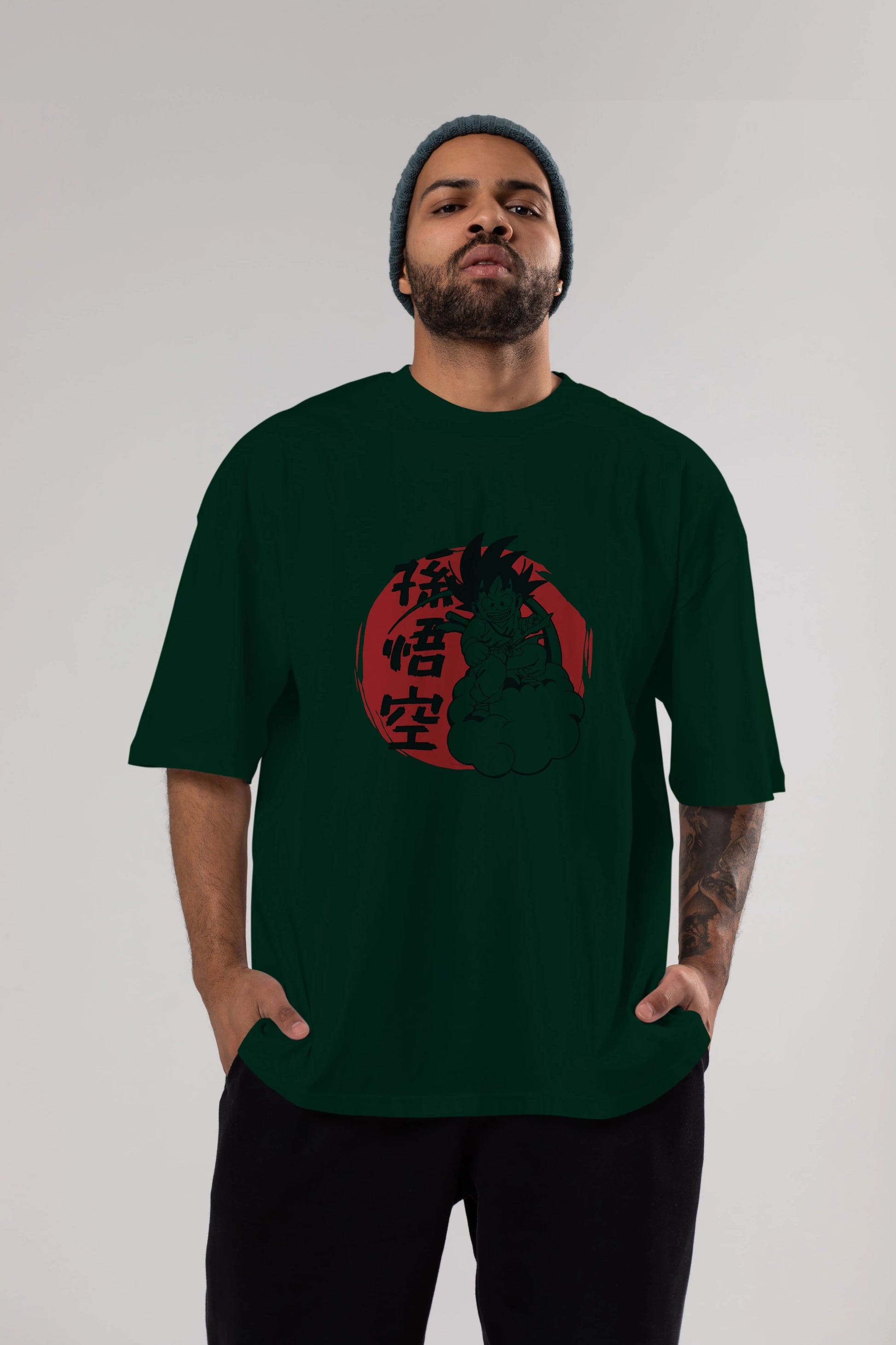 DRAGON BALL Anime Ön Baskılı Oversize t-shirt %100 pamuk Erkek Kadın Unisex