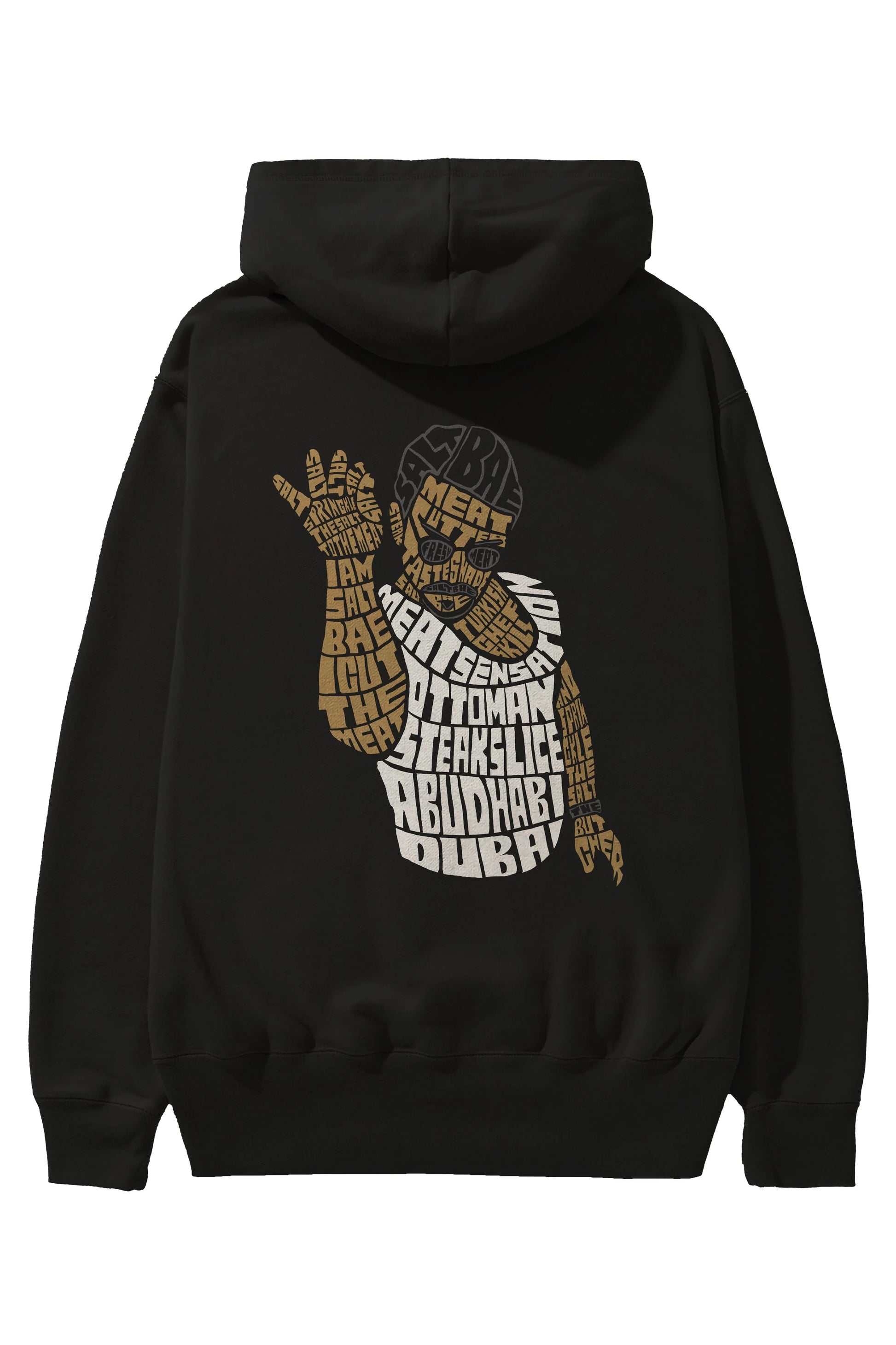 Salt Bae Arka Baskılı Hoodie Oversize Kapüşonlu Sweatshirt Erkek Kadın Unisex