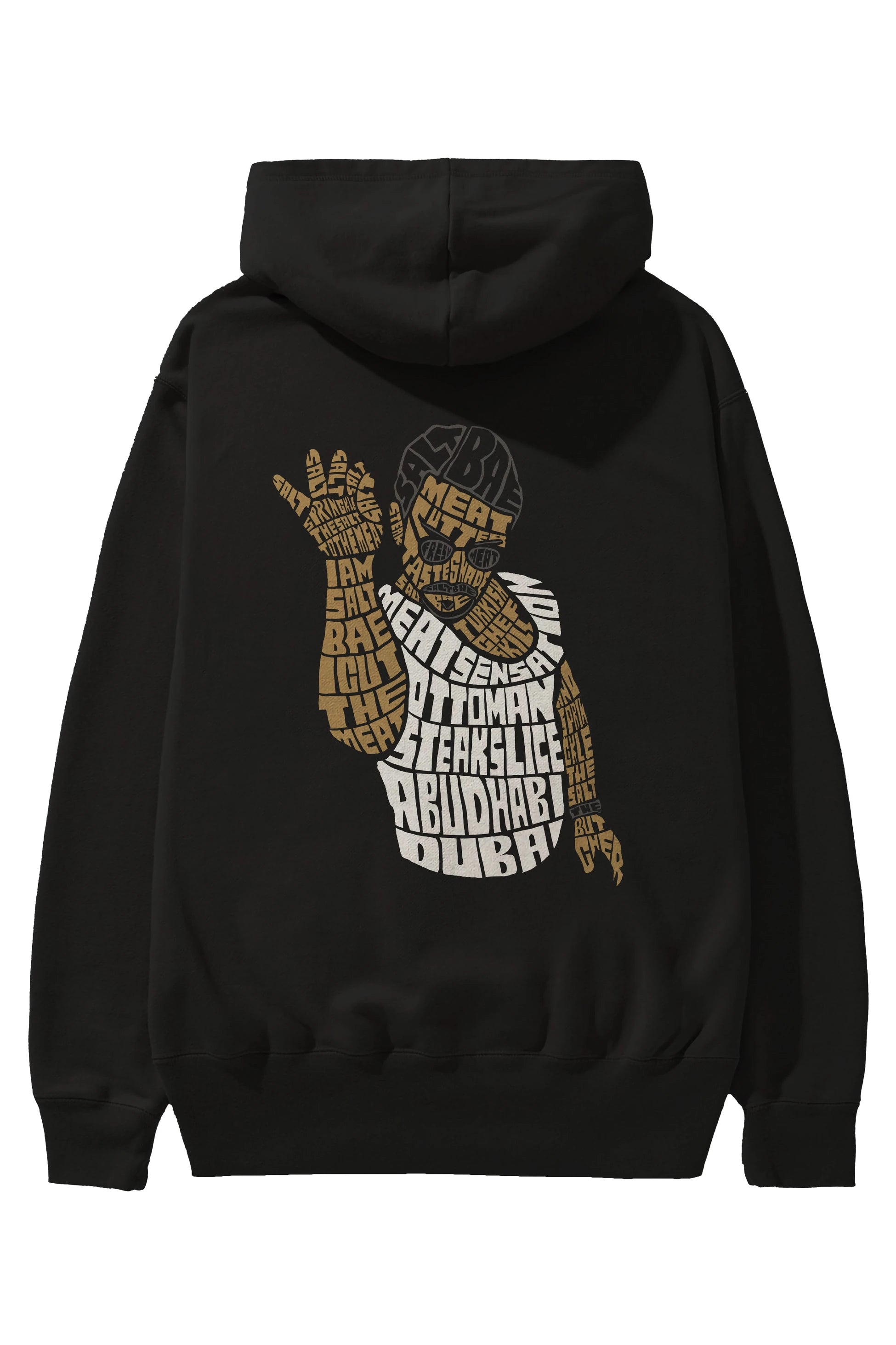 Salt Bae Arka Baskılı Hoodie Oversize Kapüşonlu Sweatshirt Erkek Kadın Unisex