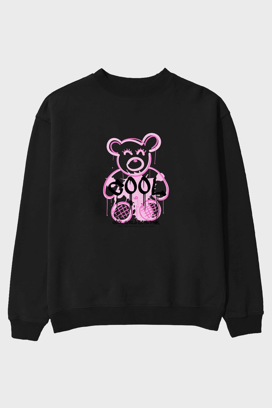 Cool Bear Ön Baskılı Oversize Sweatshirt Erkek Kadın Unisex