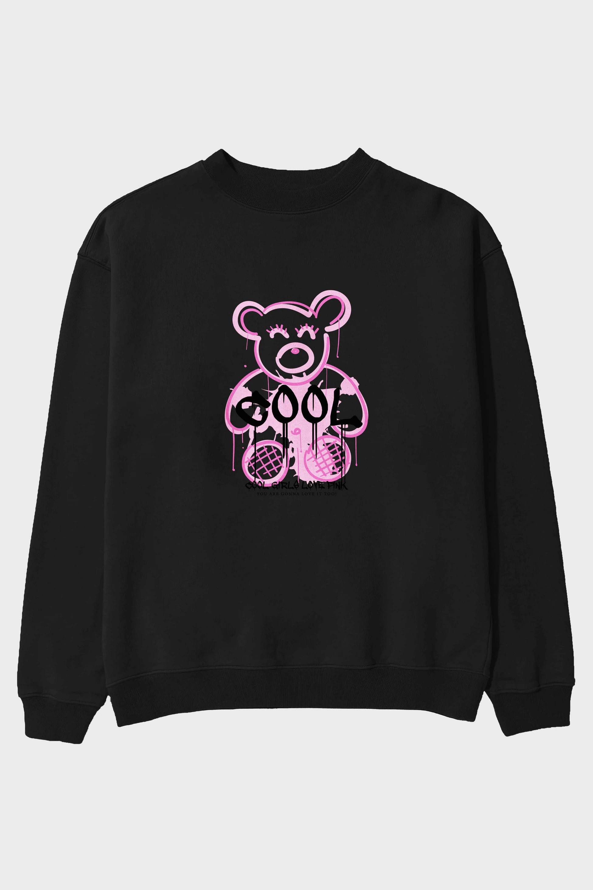 Cool Bear Ön Baskılı Oversize Sweatshirt Erkek Kadın Unisex