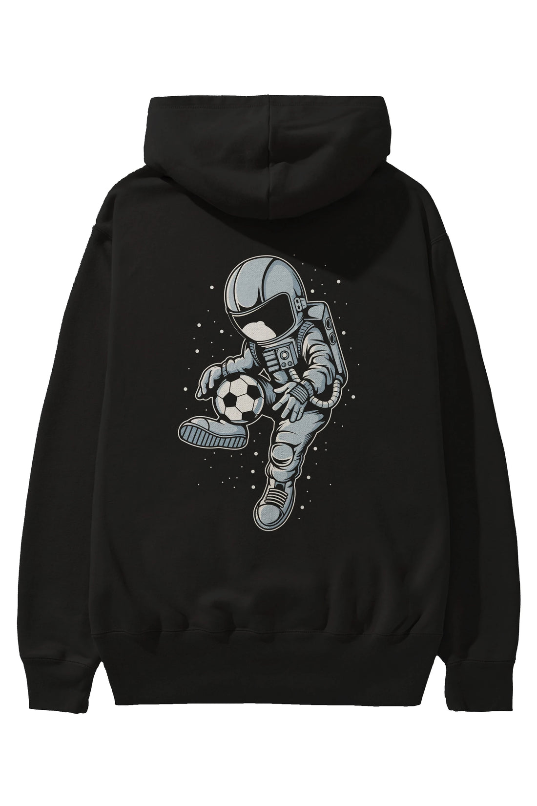 Astronaut Soccer Player Arka Baskılı Hoodie Oversize Kapüşonlu Sweatshirt Erkek Kadın Unisex