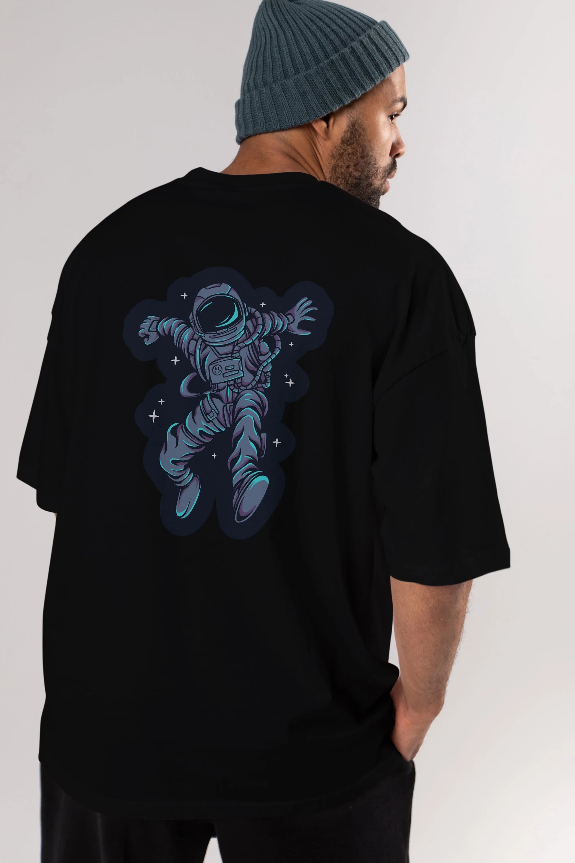 Astrostars sticker Arka Baskılı Oversize t-shirt Erkek Kadın Unisex