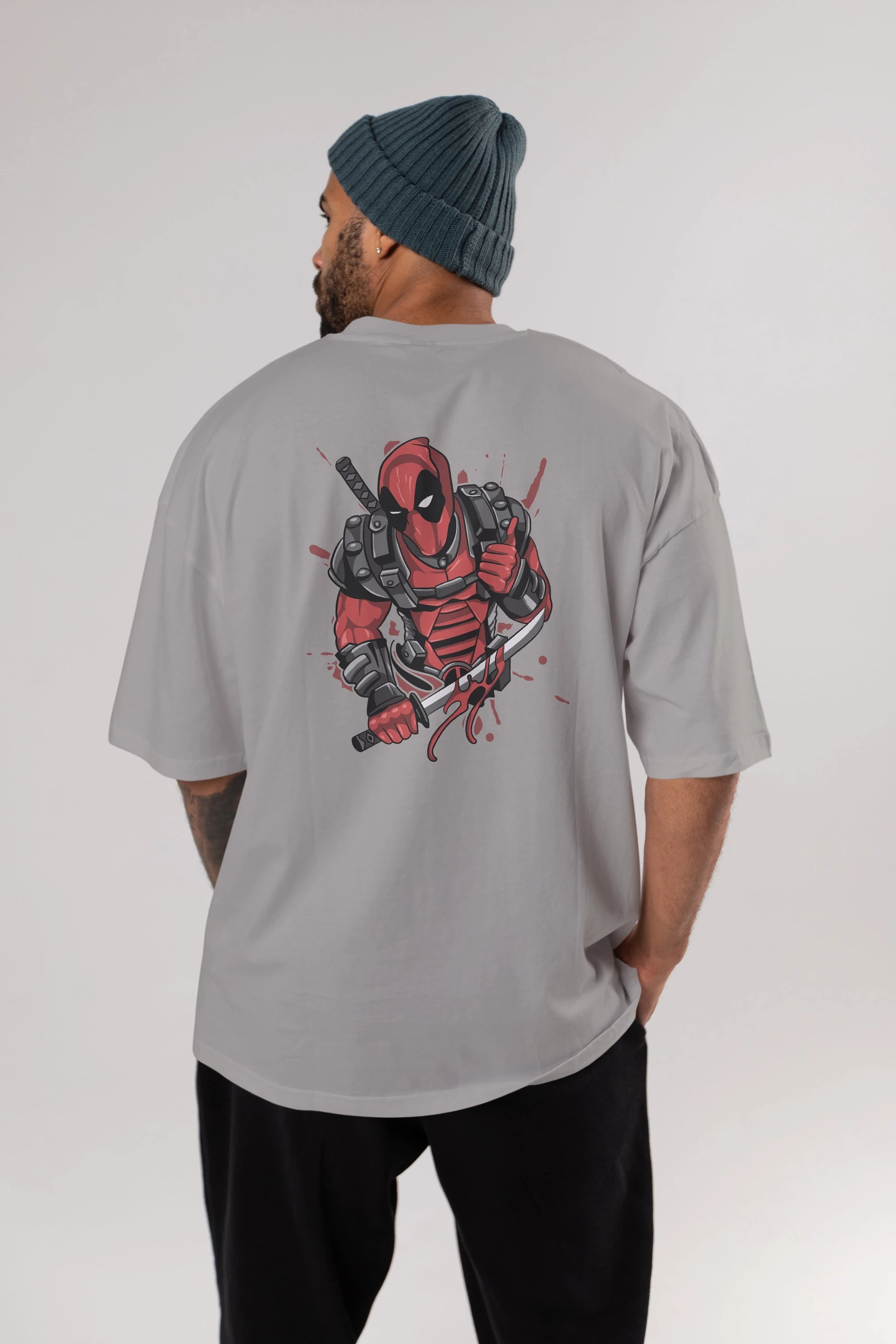 Deadpool (12) Arka Baskılı Oversize t-shirt Erkek Kadın Unisex %100 Pamuk Bisiklet Yaka tişort