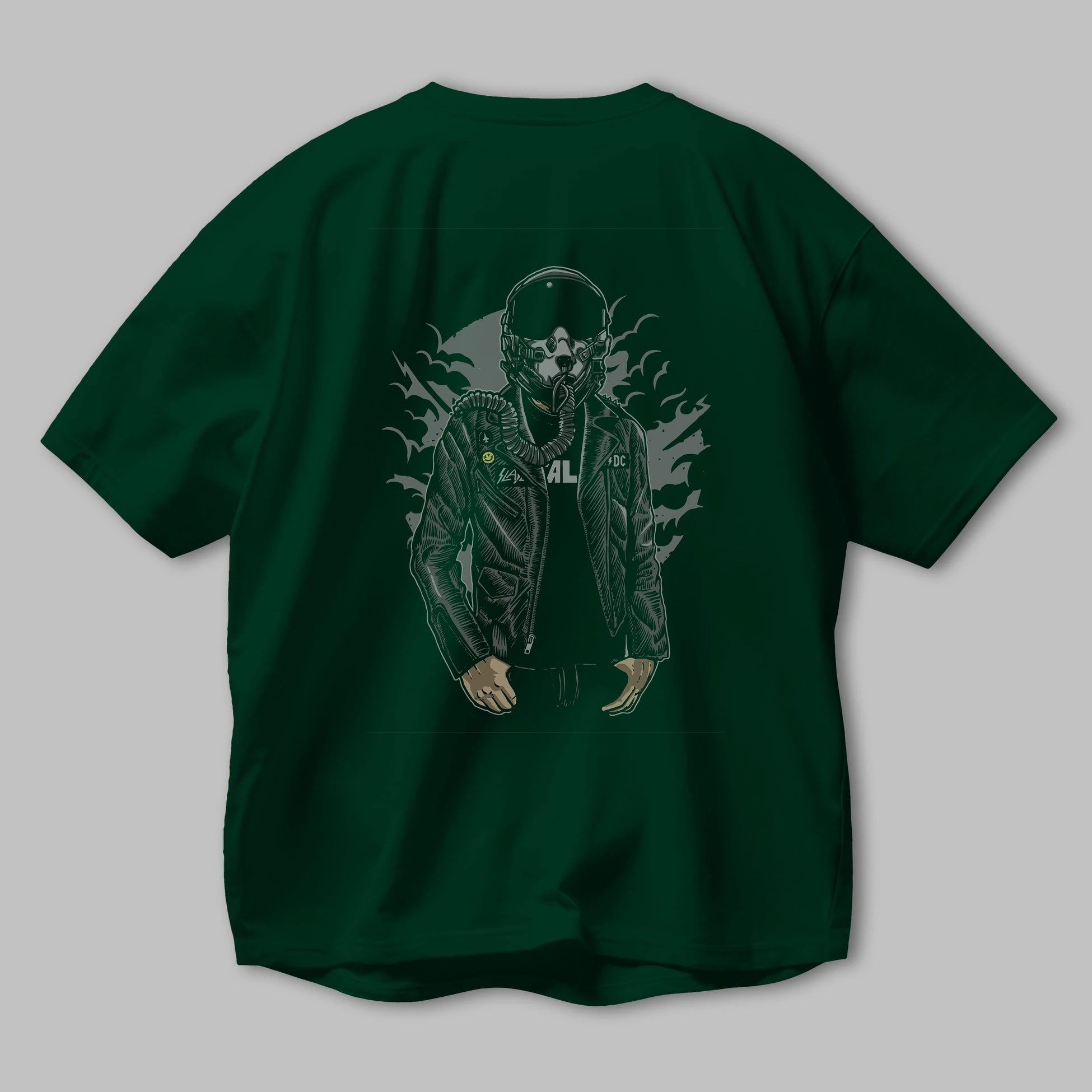 Sky Fighter Arka Baskılı Oversize t-shirt Erkek Kadın Unisex %100 Pamuk
