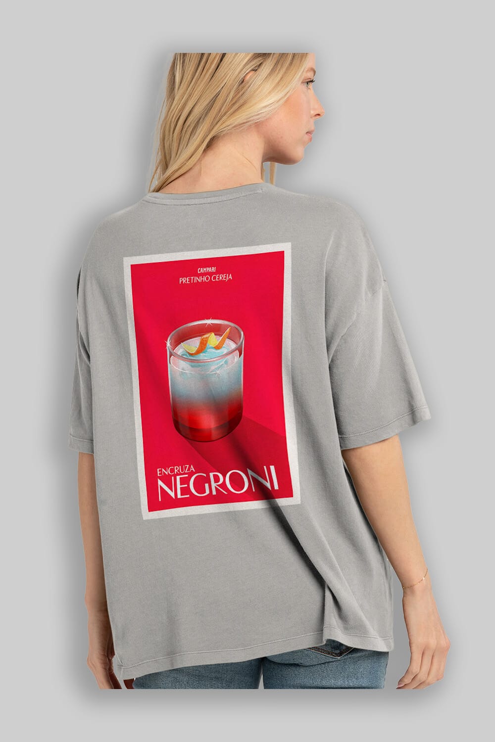 Encruza Negroni Arka Baskılı Oversize t-shirt Erkek Kadın Unisex %100 Pamuk Bisiklet Yaka tişort
