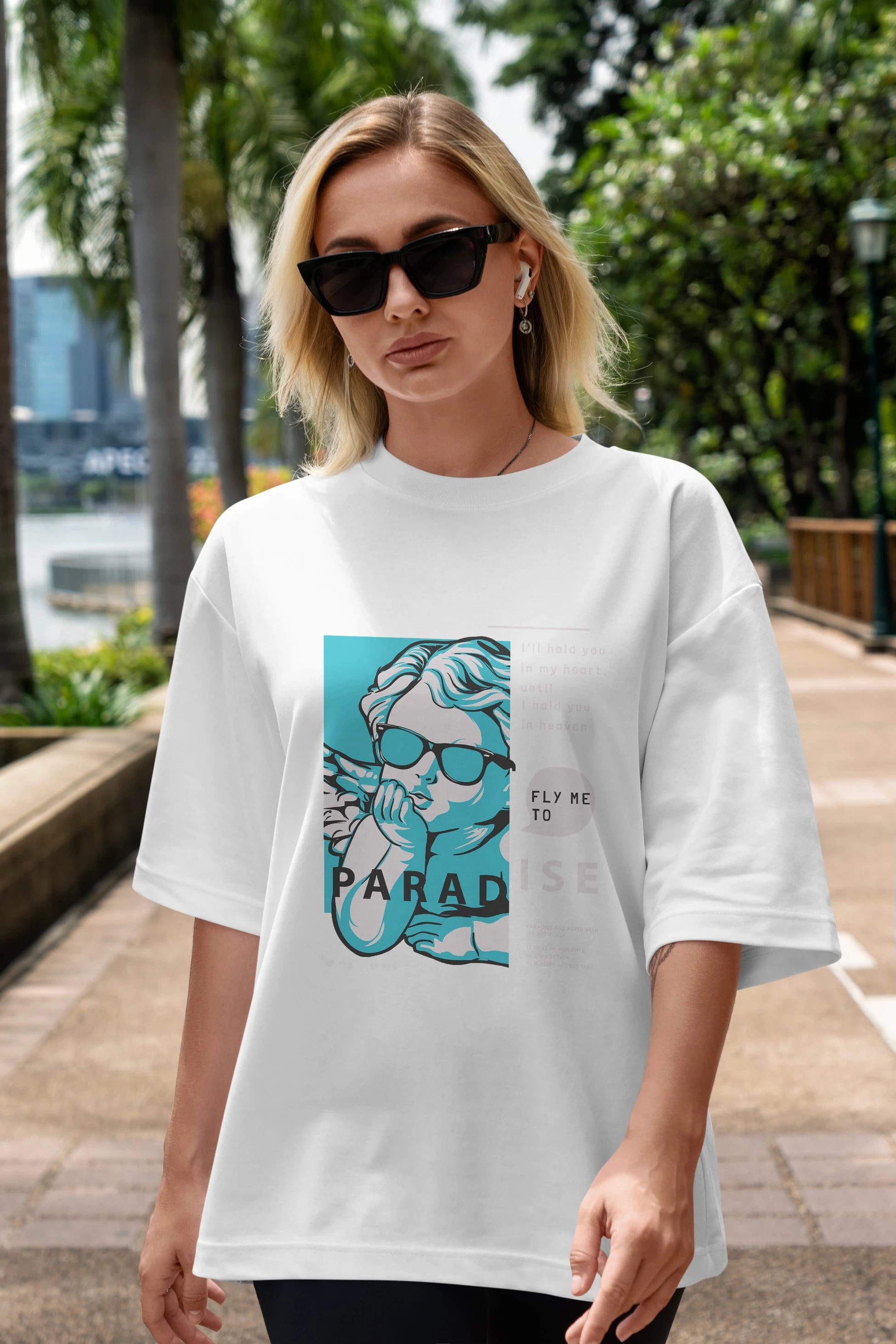 Paradise Fly to Me Ön Baskılı Oversize t-shirt Erkek Kadın Unisex