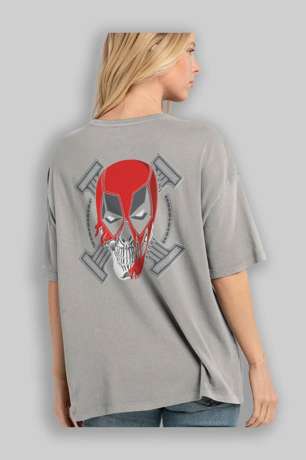 Deadpool (7) Arka Baskılı Oversize t-shirt Erkek Kadın Unisex %100 Pamuk Bisiklet Yaka tişort