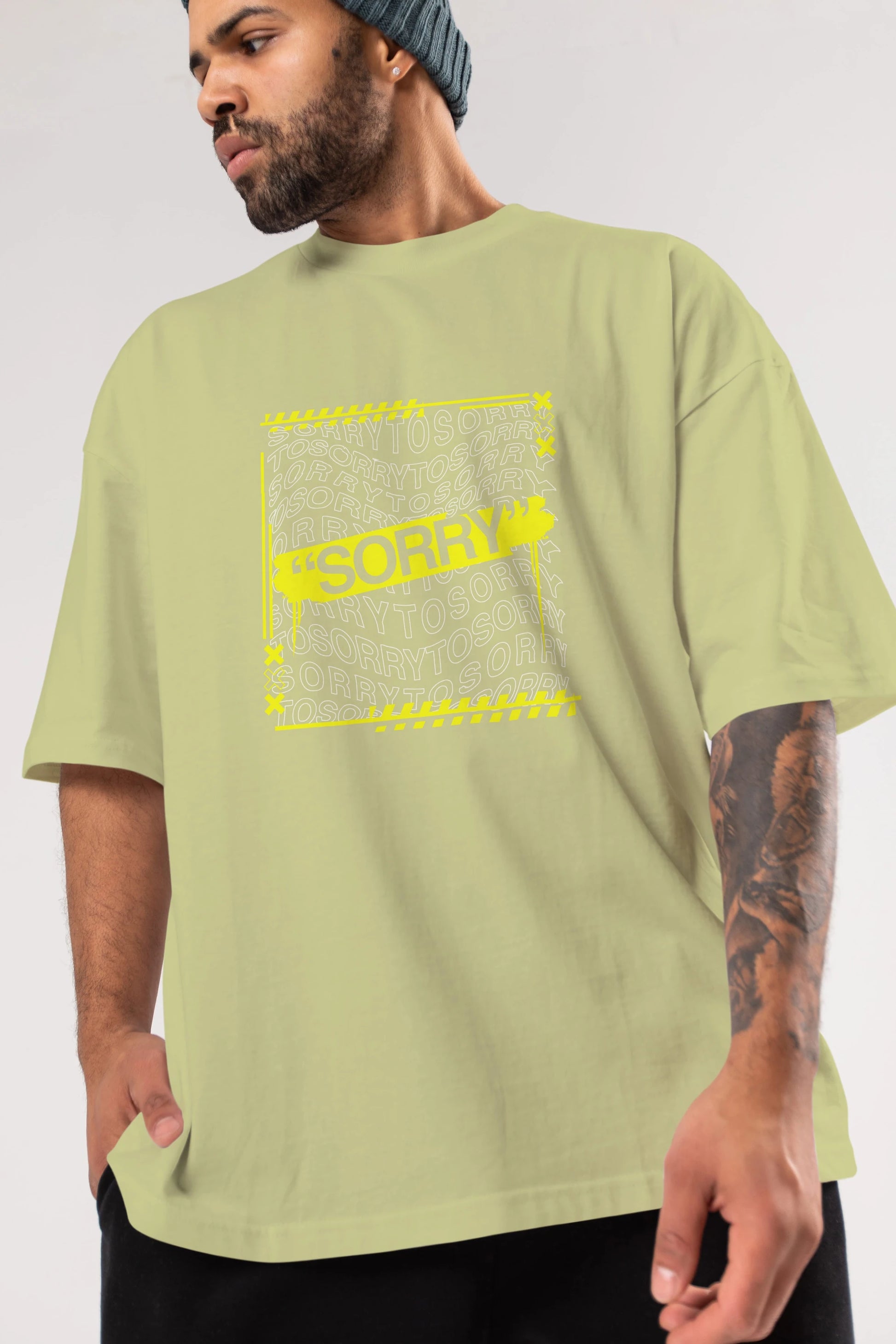 Sorry to Sorry Ön Baskılı Oversize t-shirt Erkek Kadın Unisex