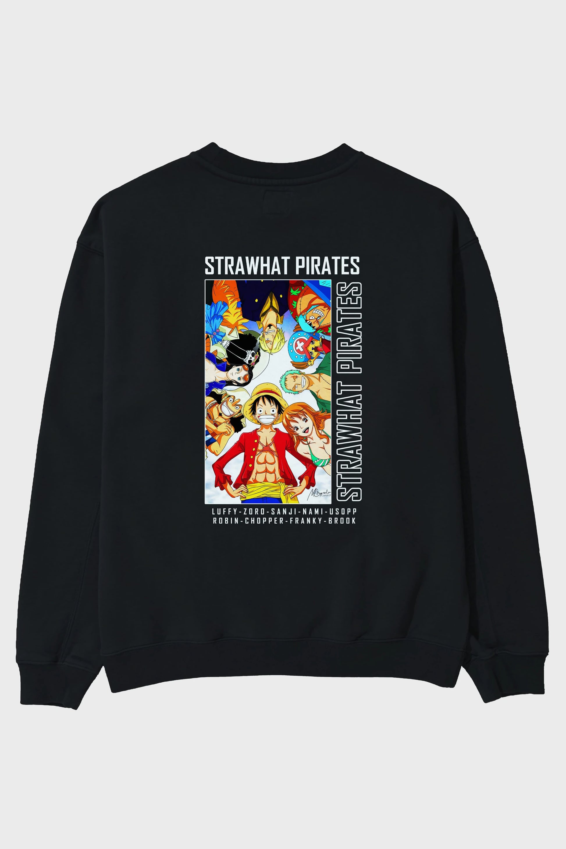 Luffy Strahwat Arka Baskılı Anime Oversize Sweatshirt Erkek Kadın Unisex