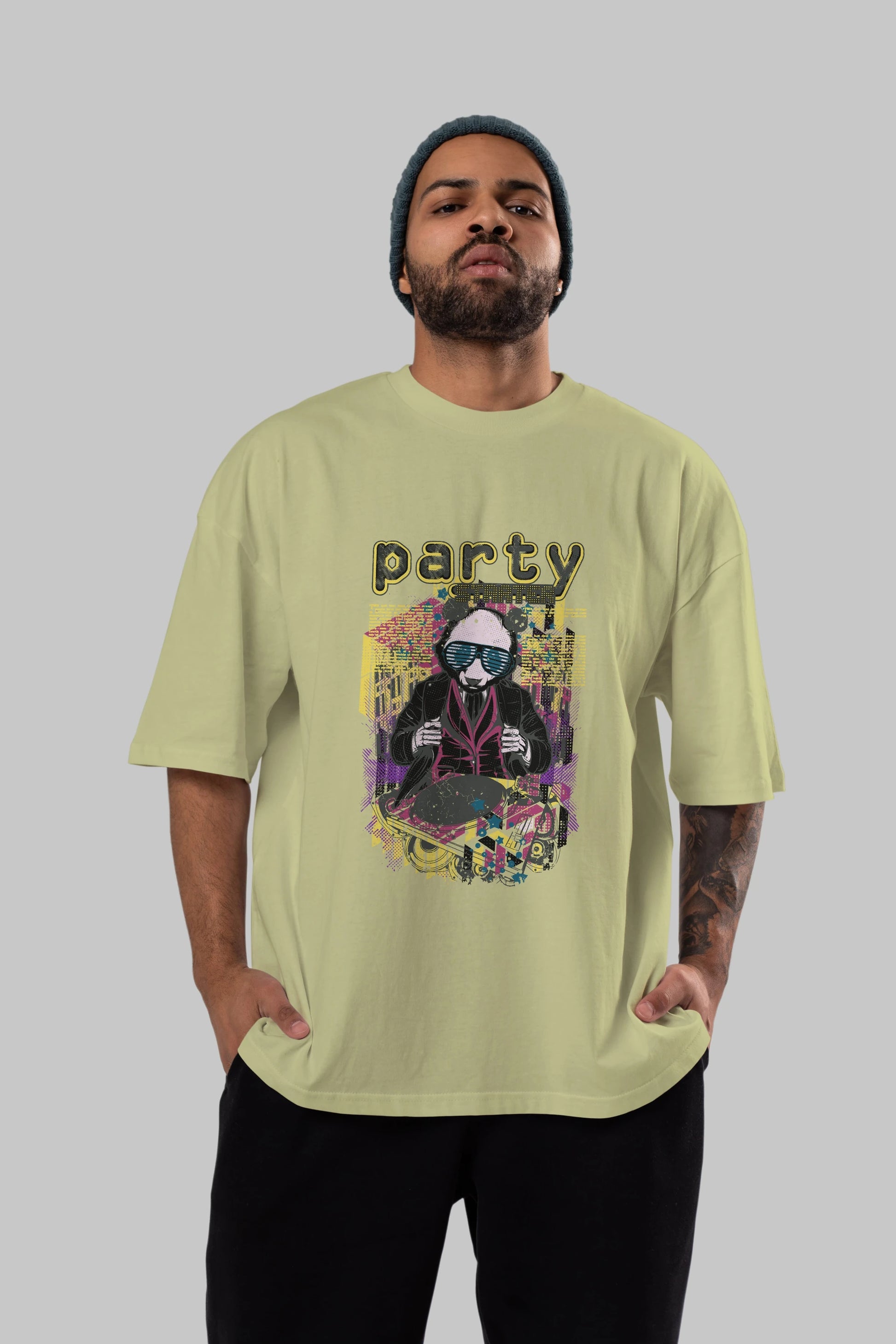 Party Starter Ön Baskılı Oversize t-shirt Erkek Kadın Unisex