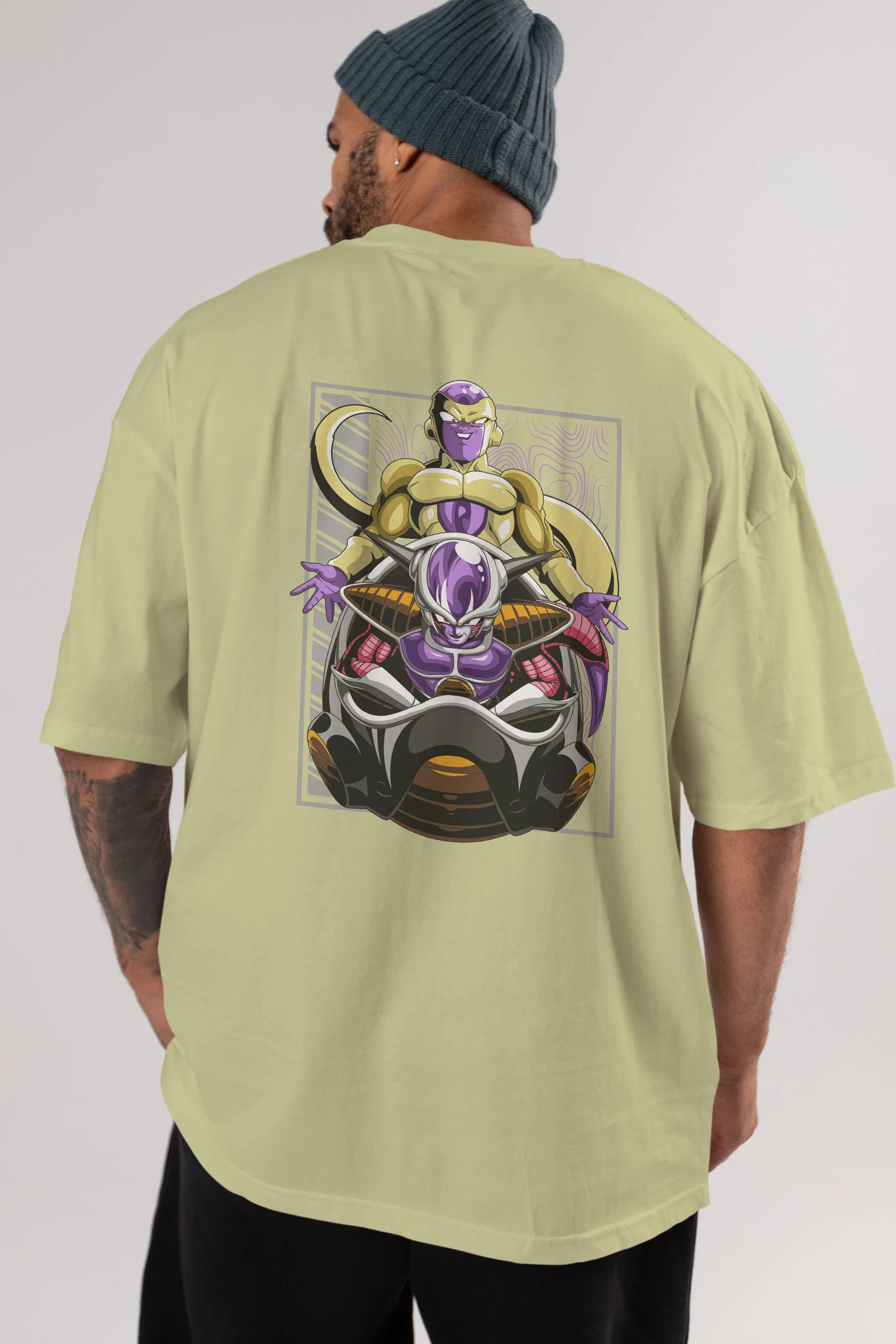 DragonBall Freezer Anime Arka Baskılı Oversize t-shirt Erkek Kadın Unisex