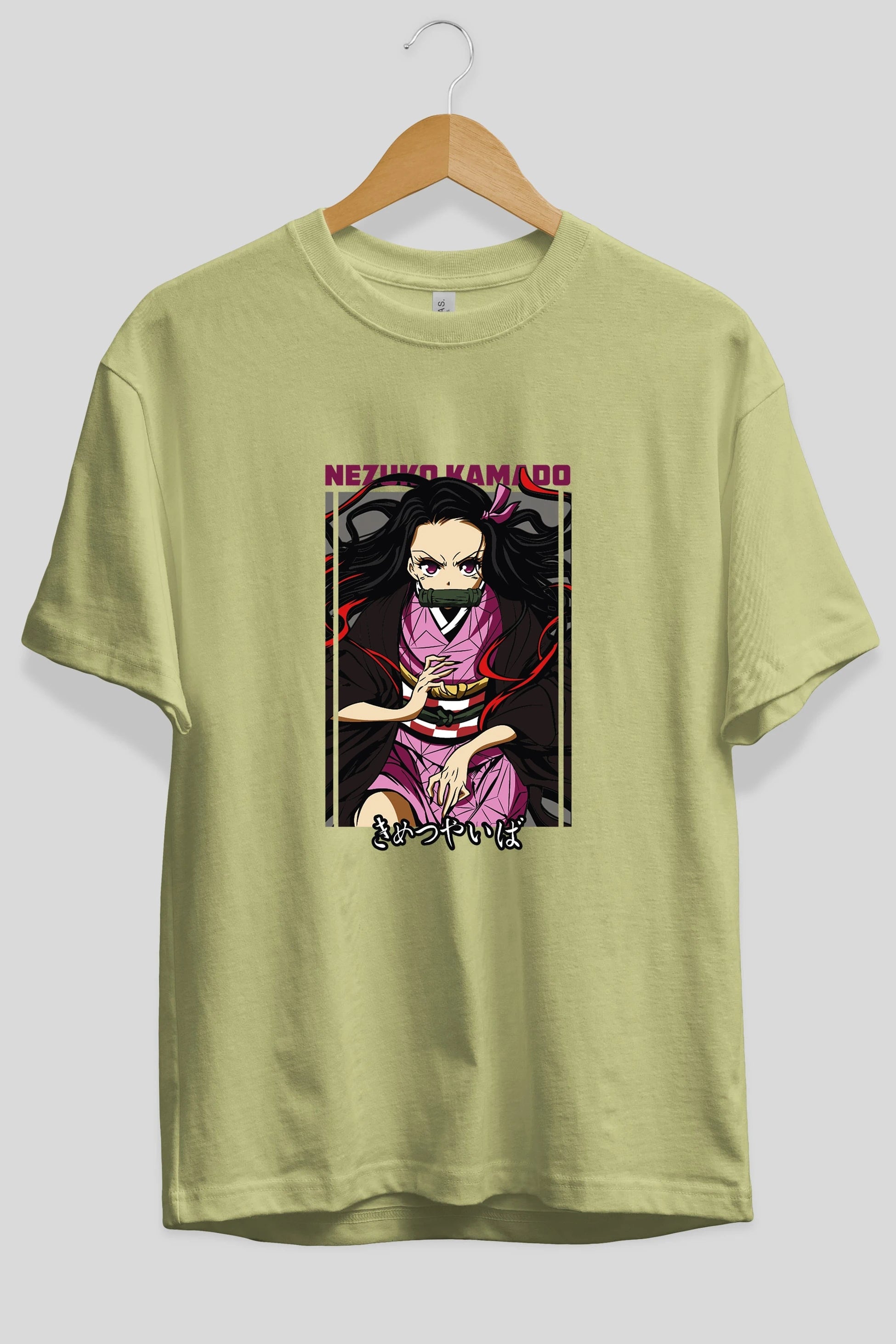 Nezuko Kamado 1 Anime Ön Baskılı Oversize t-shirt %100 pamuk Erkek Kadın Unisex
