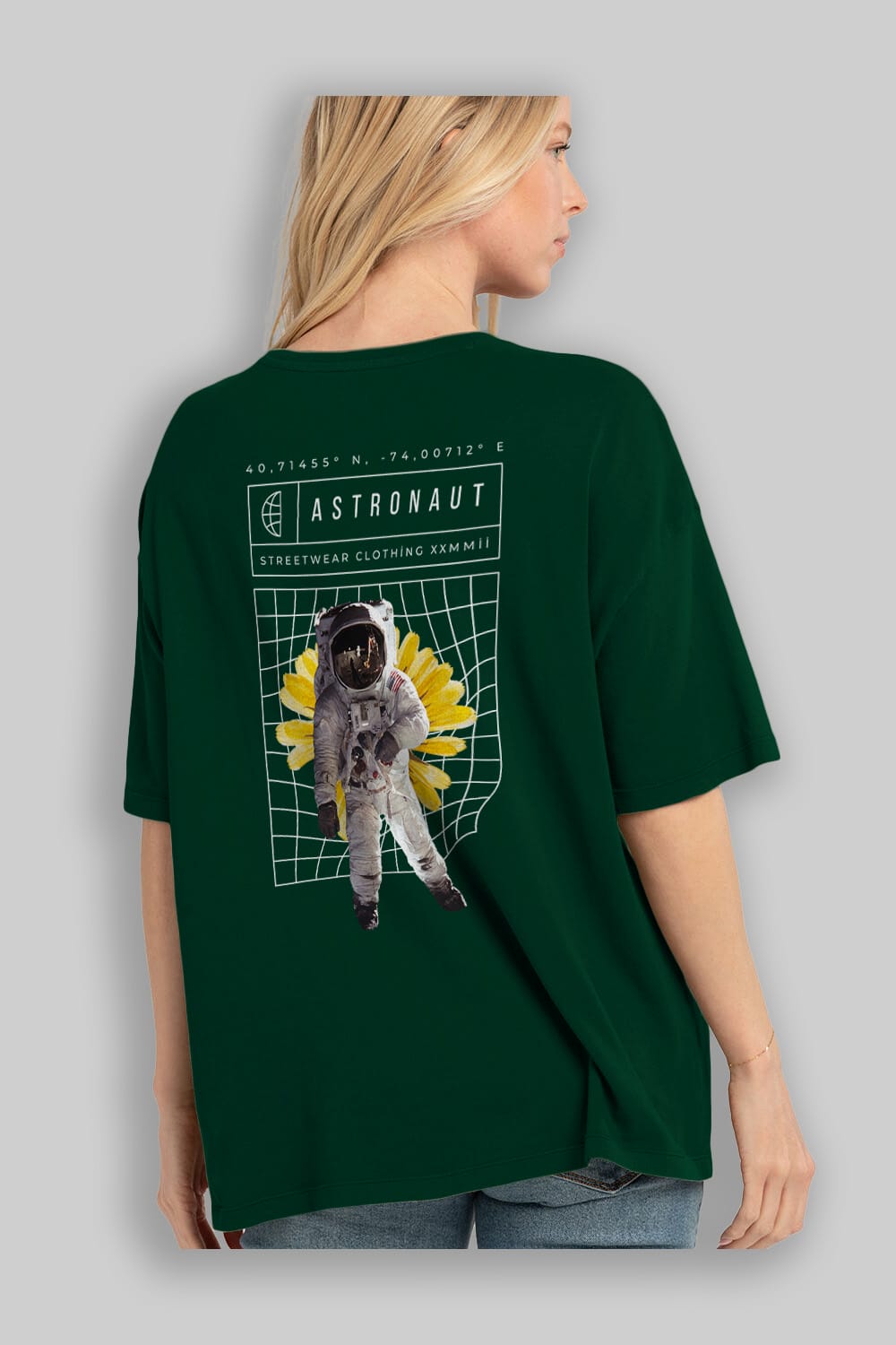 Astronaut Streetwear Arka Baskılı Oversize t-shirt Erkek Kadın Unisex