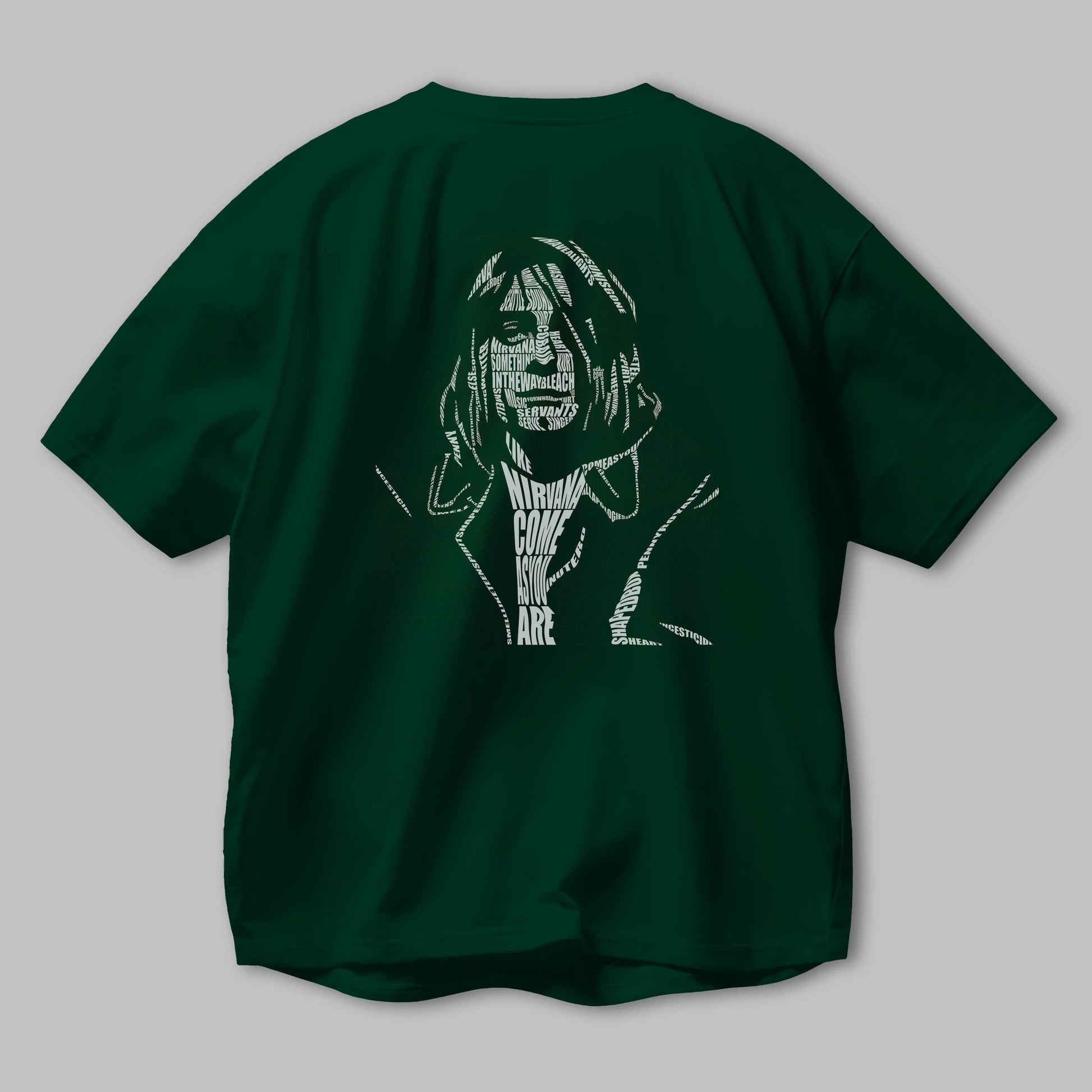 Kurt Cobain Calligram Arka Baskılı Oversize t-shirt %100 pamuk Erkek Kadın Unisex
