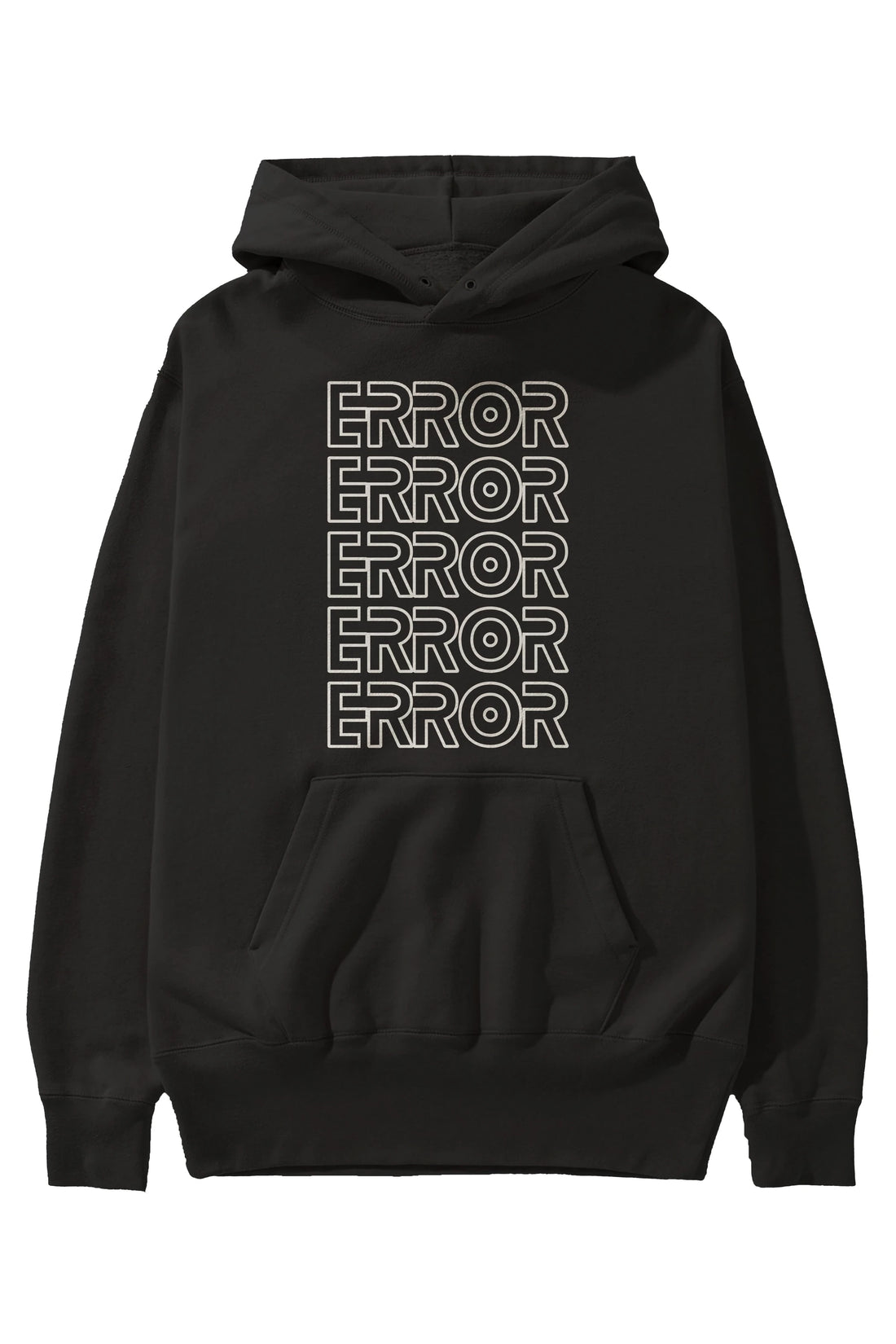 Error Yazılı Ön Baskılı Oversize Hoodie Kapüşonlu Sweatshirt Erkek Kadın Unisex