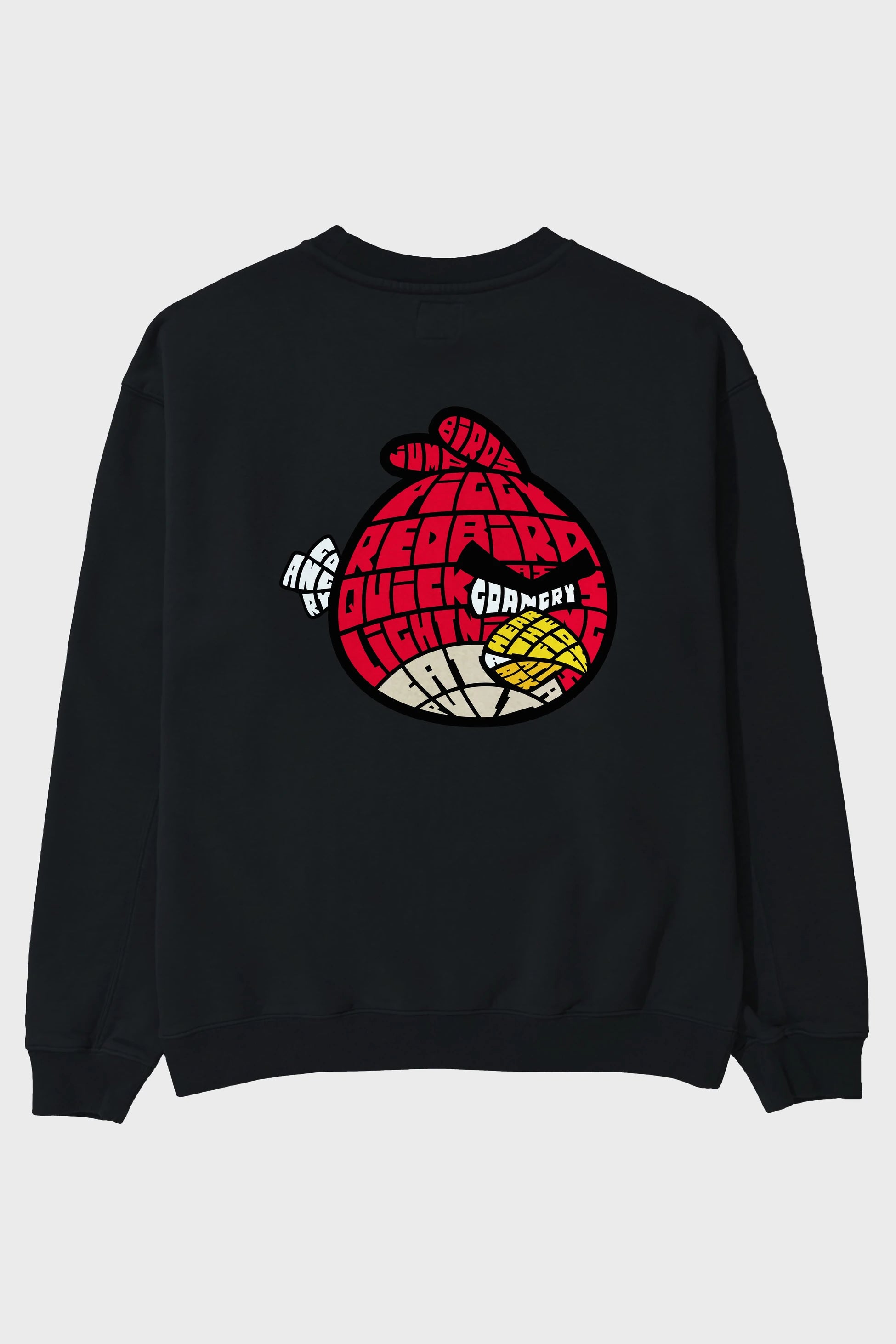 Bird With Anger Arka Baskılı Oversize Sweatshirt Erkek Kadın Unisex