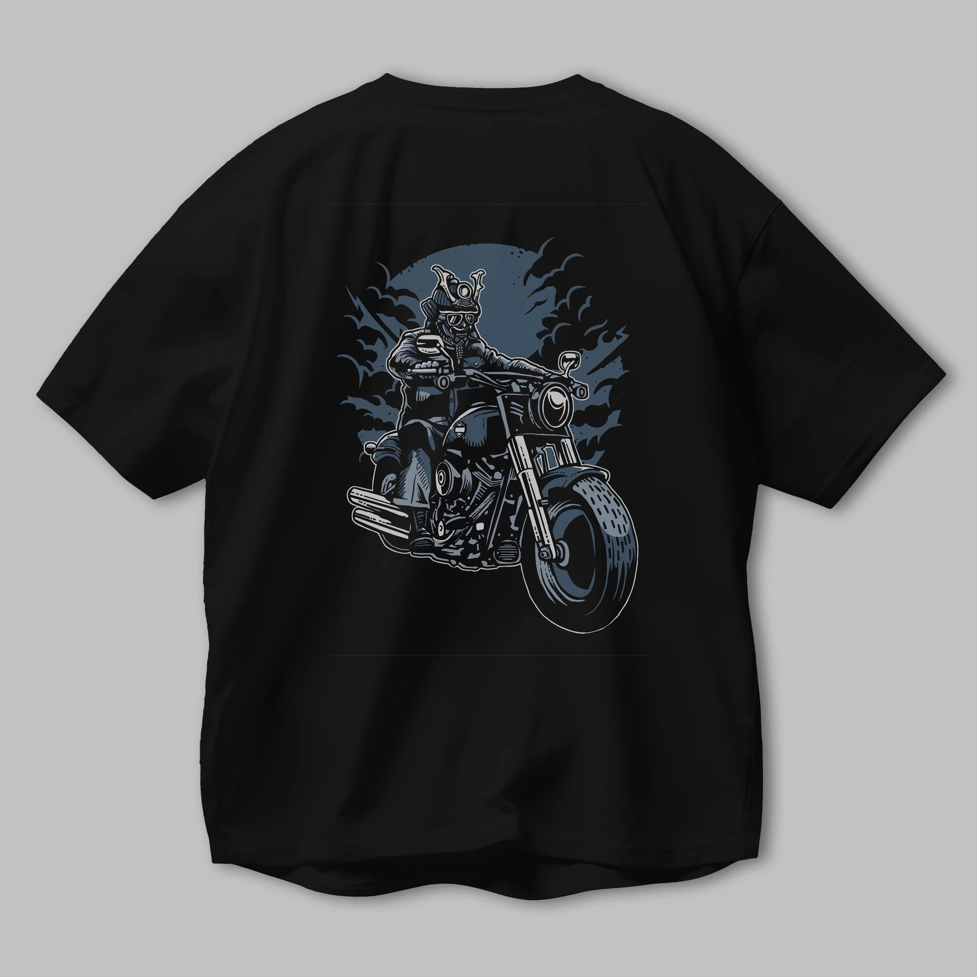 Samurai Ride Arka Baskılı Oversize t-shirt Erkek Kadın Unisex %100 Pamuk