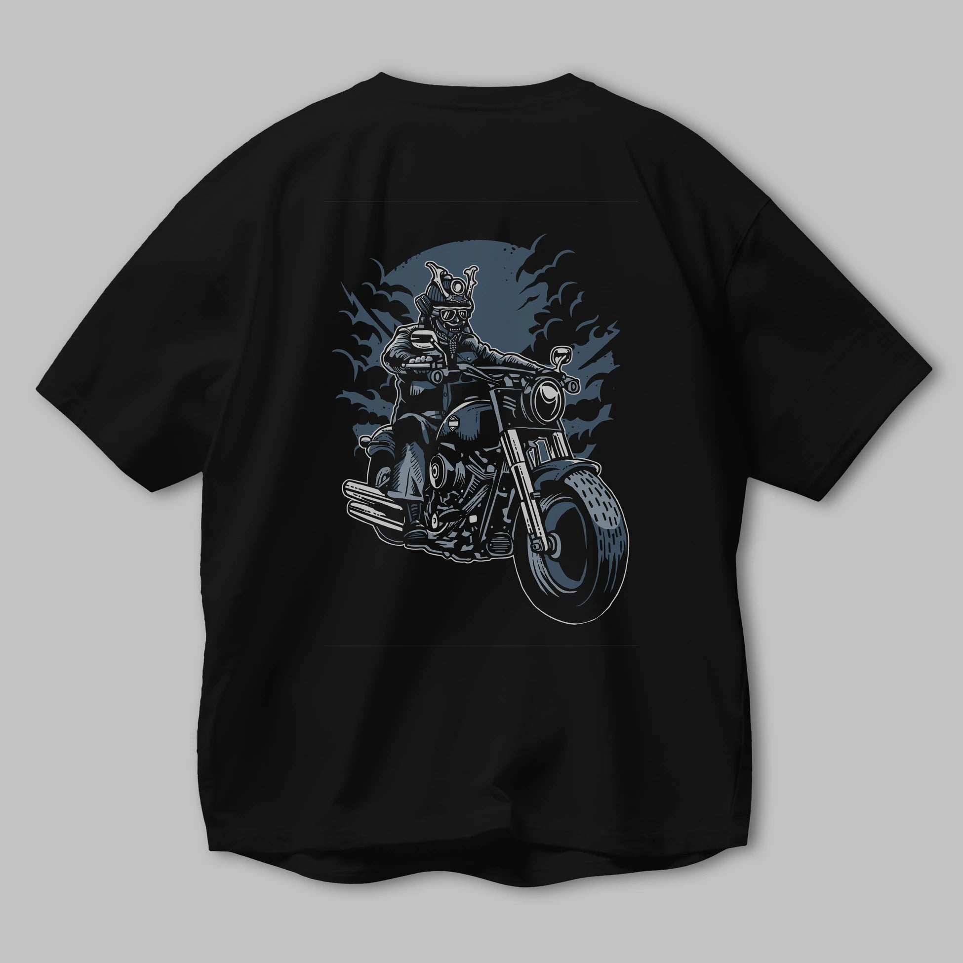 Samurai Ride Arka Baskılı Oversize t-shirt Erkek Kadın Unisex %100 Pamuk