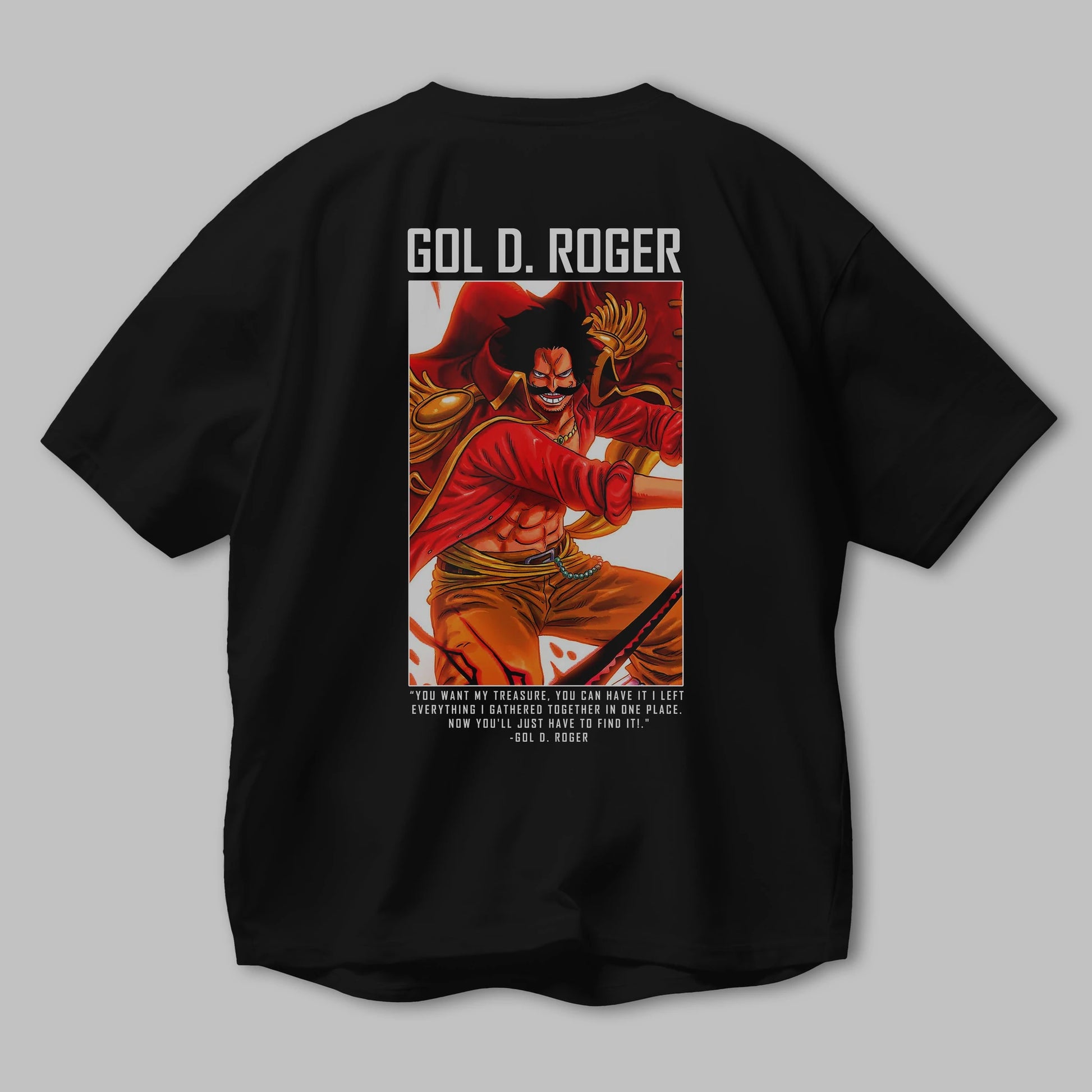 Gol D. Roger Anime Arka Baskılı Oversize t-shirt Erkek Kadın Unisex %100 pamuk tişort