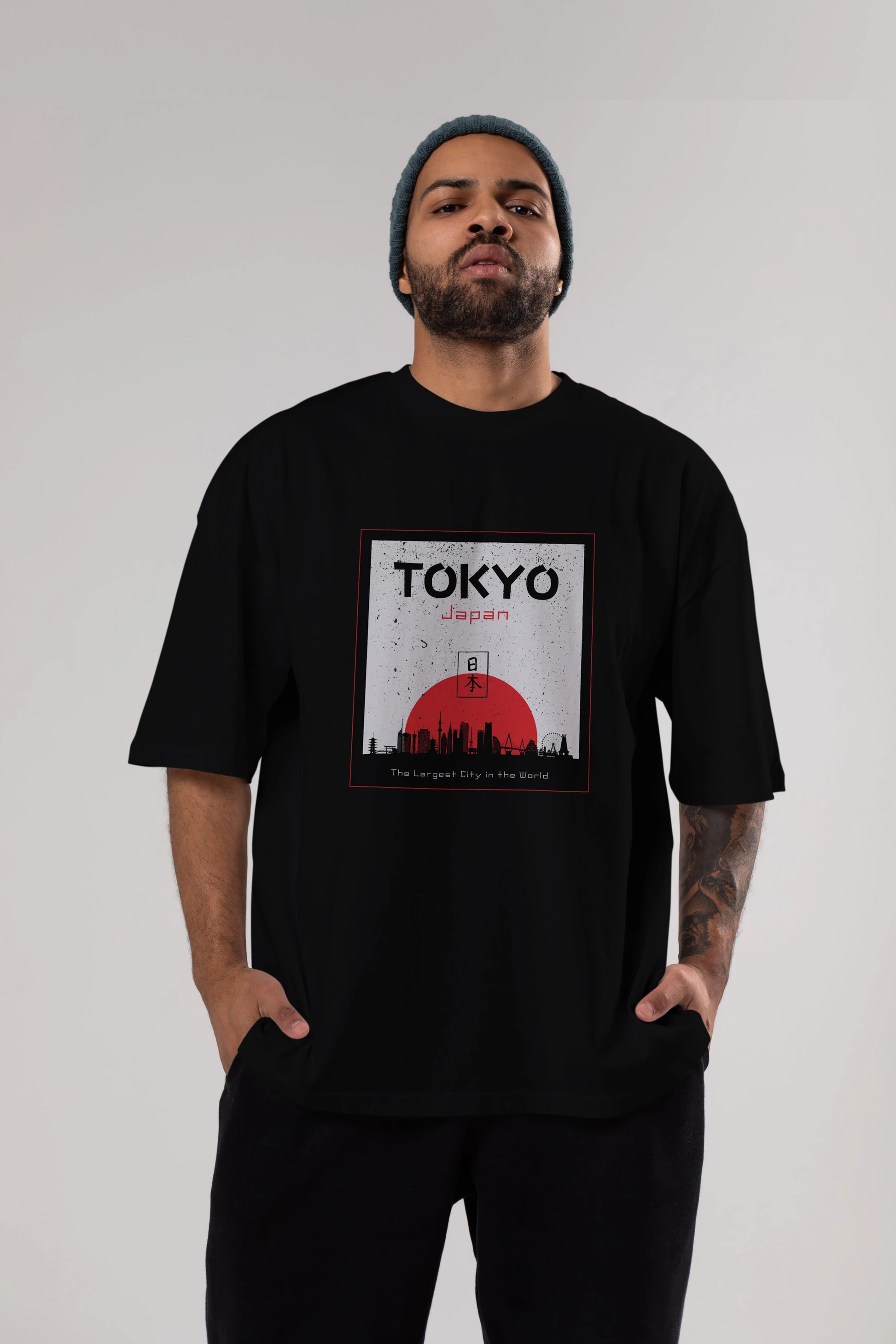 Tokyo Japan Yazılı Ön Baskılı Oversize t-shirt Erkek Kadın Unisex