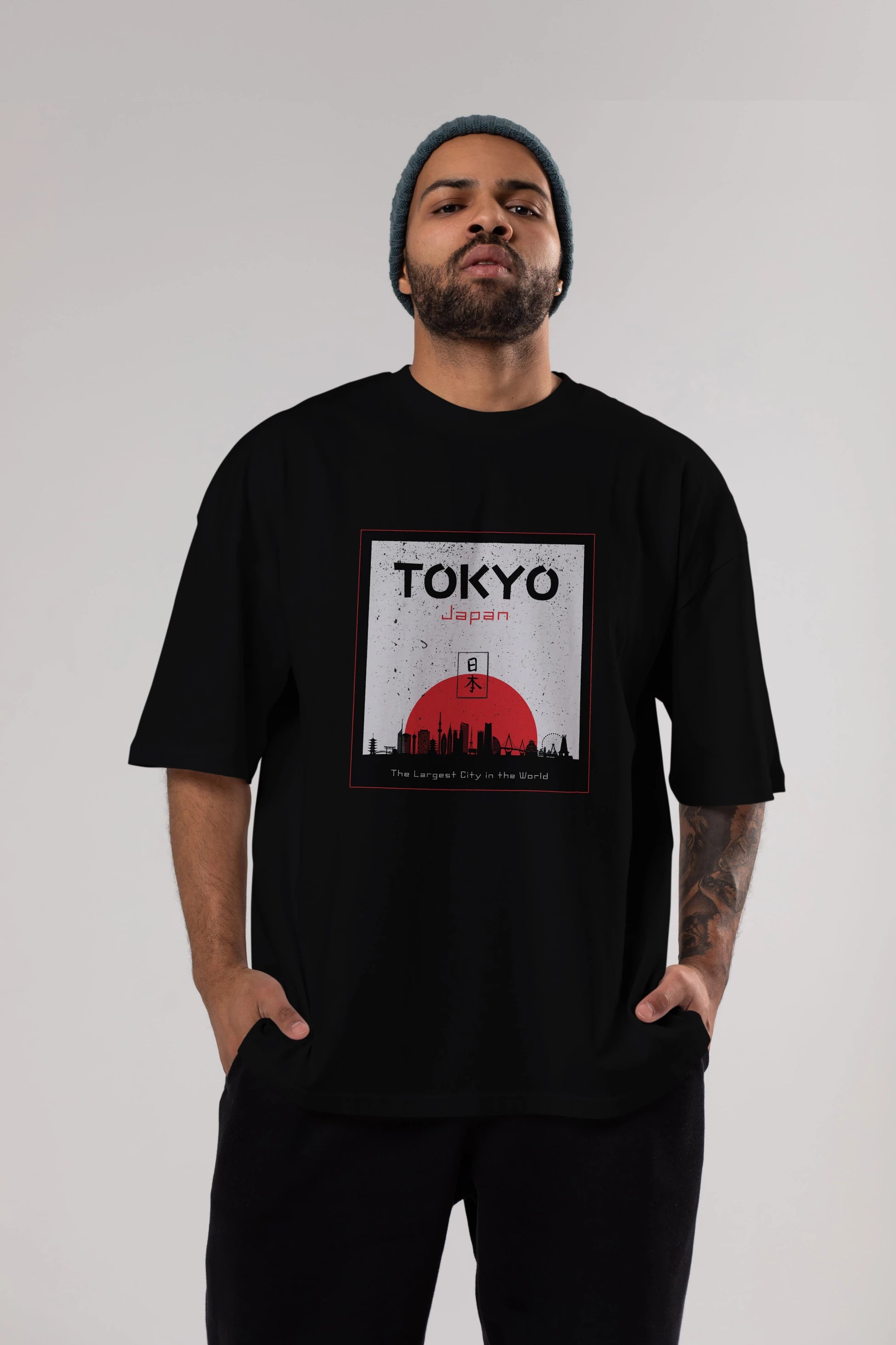 Tokyo Japan Yazılı Ön Baskılı Oversize t-shirt Erkek Kadın Unisex