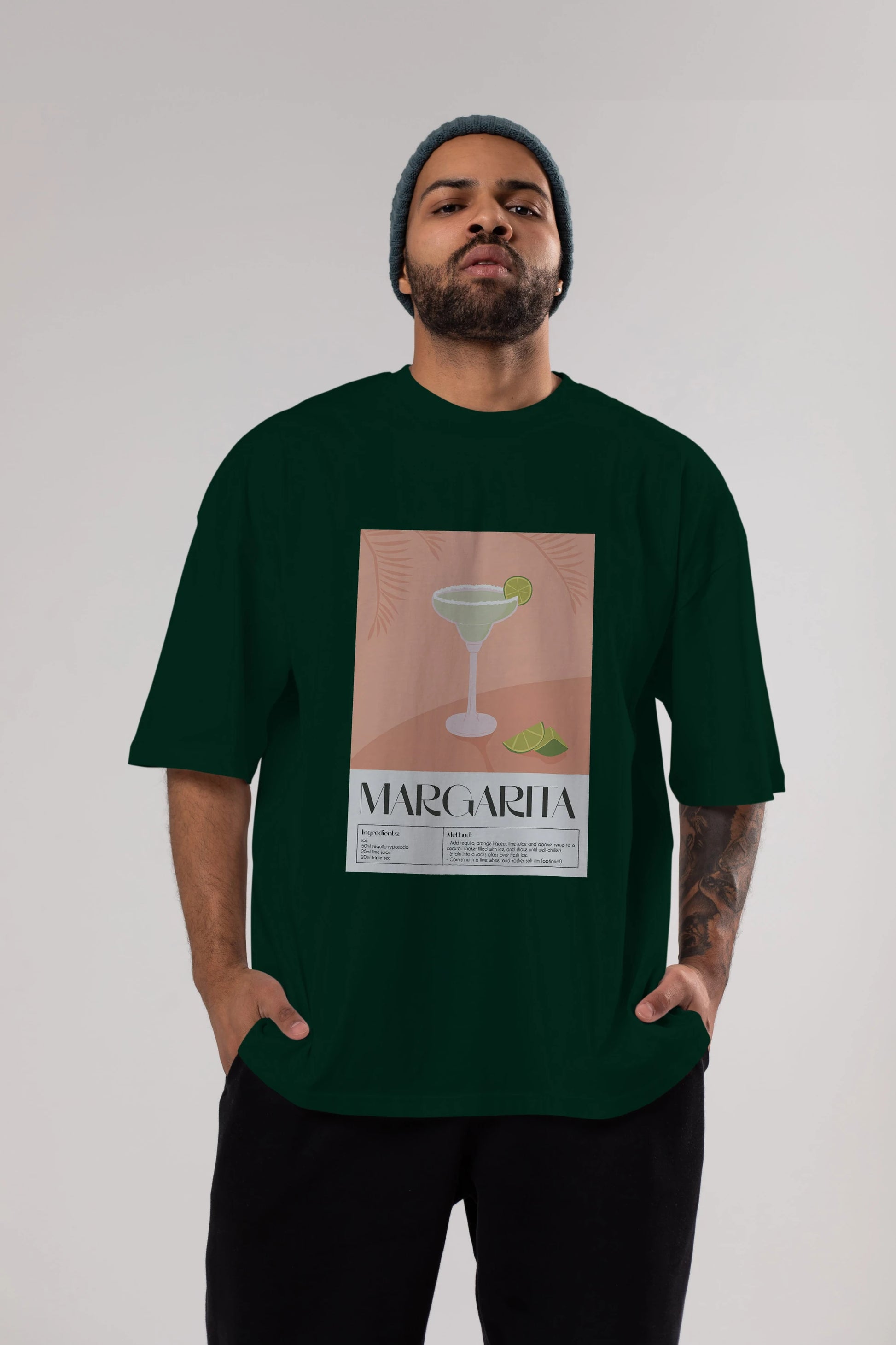 Margarita 5 Ön Baskılı Oversize t-shirt Erkek Kadın Unisex %100 Pamuk Bisiklet Yaka tişort