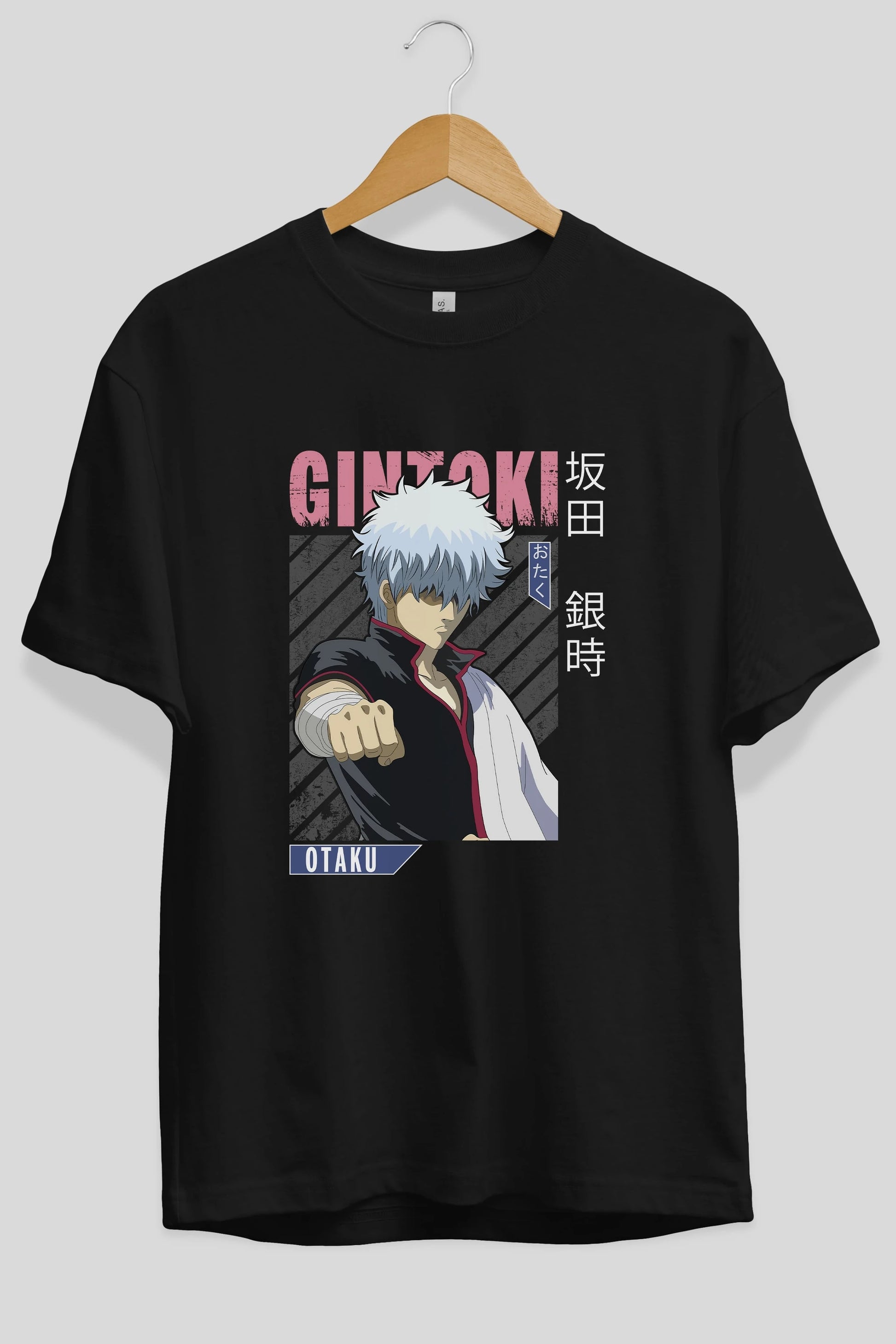 Gintoki Sakata GINTAMA 2 Anime Ön Baskılı Oversize t-shirt %100 pamuk Erkek Kadın Unisex