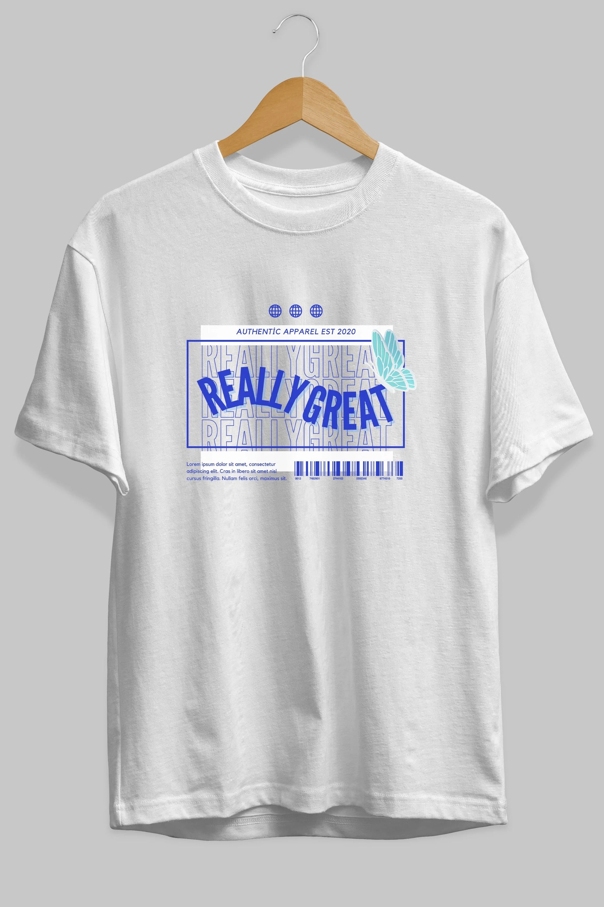 Really Great Yazılı Ön Baskılı Oversize t-shirt Erkek Kadın Unisex