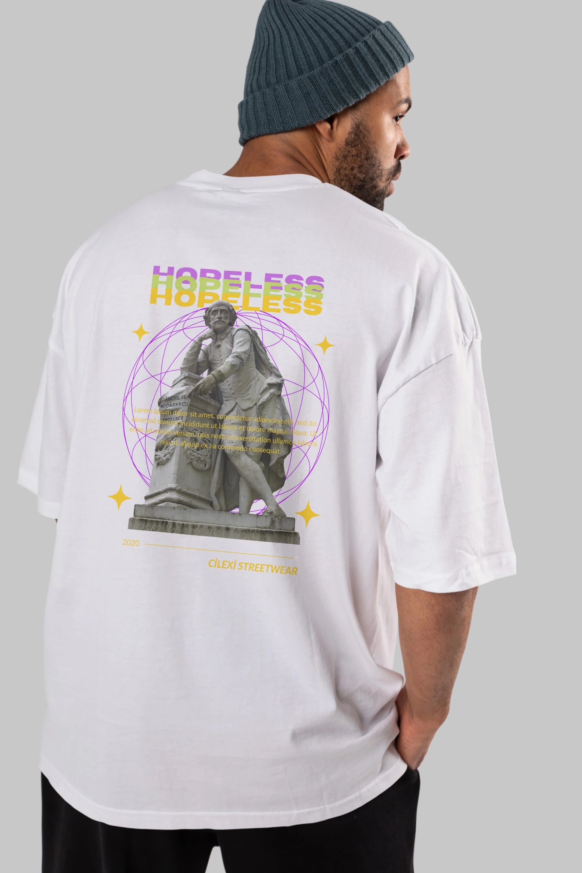 Hopeless Arka Baskılı Oversize t-shirt Erkek Kadın Unisex