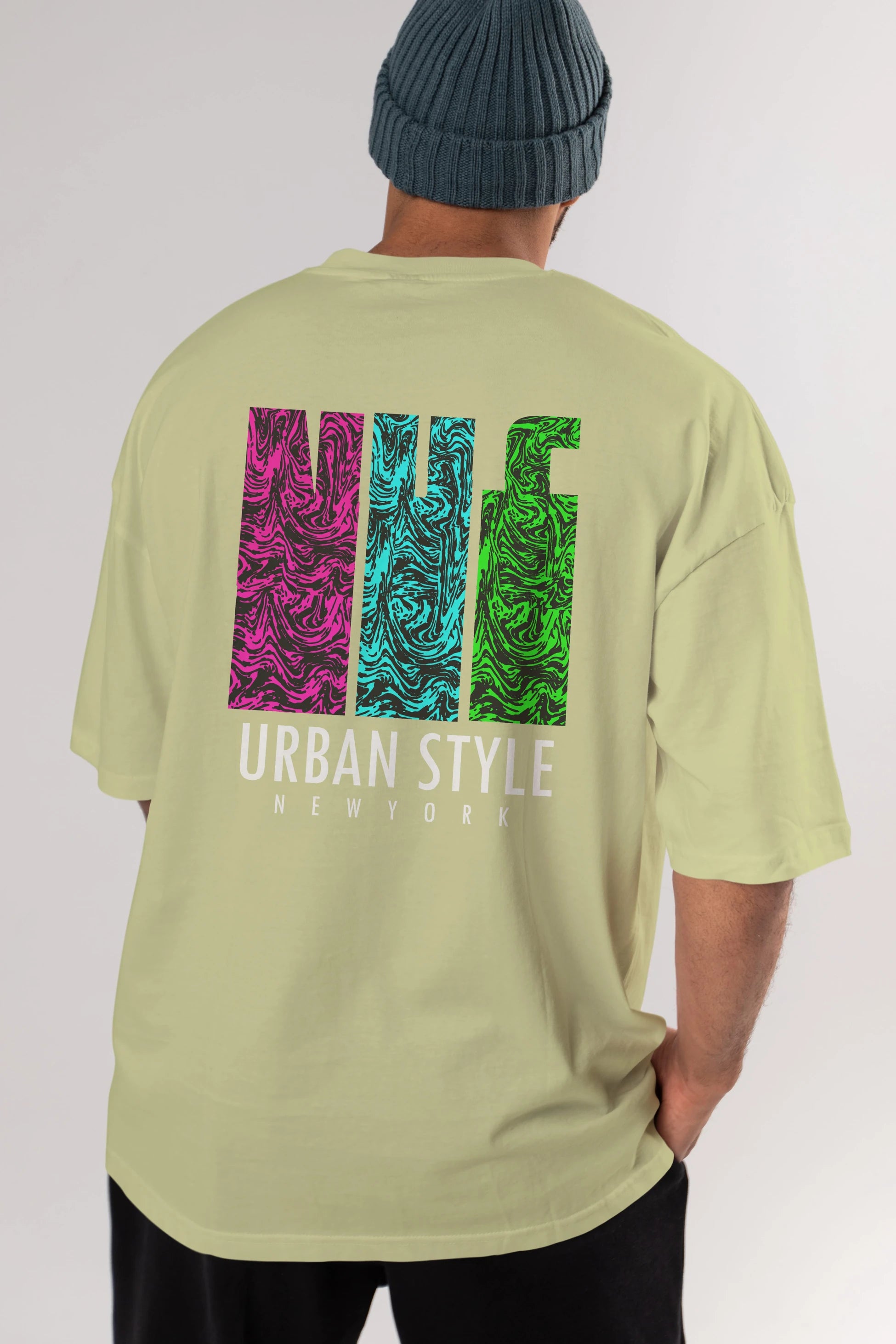 Urban Style Newyork Arka Baskılı Oversize t-shirt Erkek Kadın Unisex