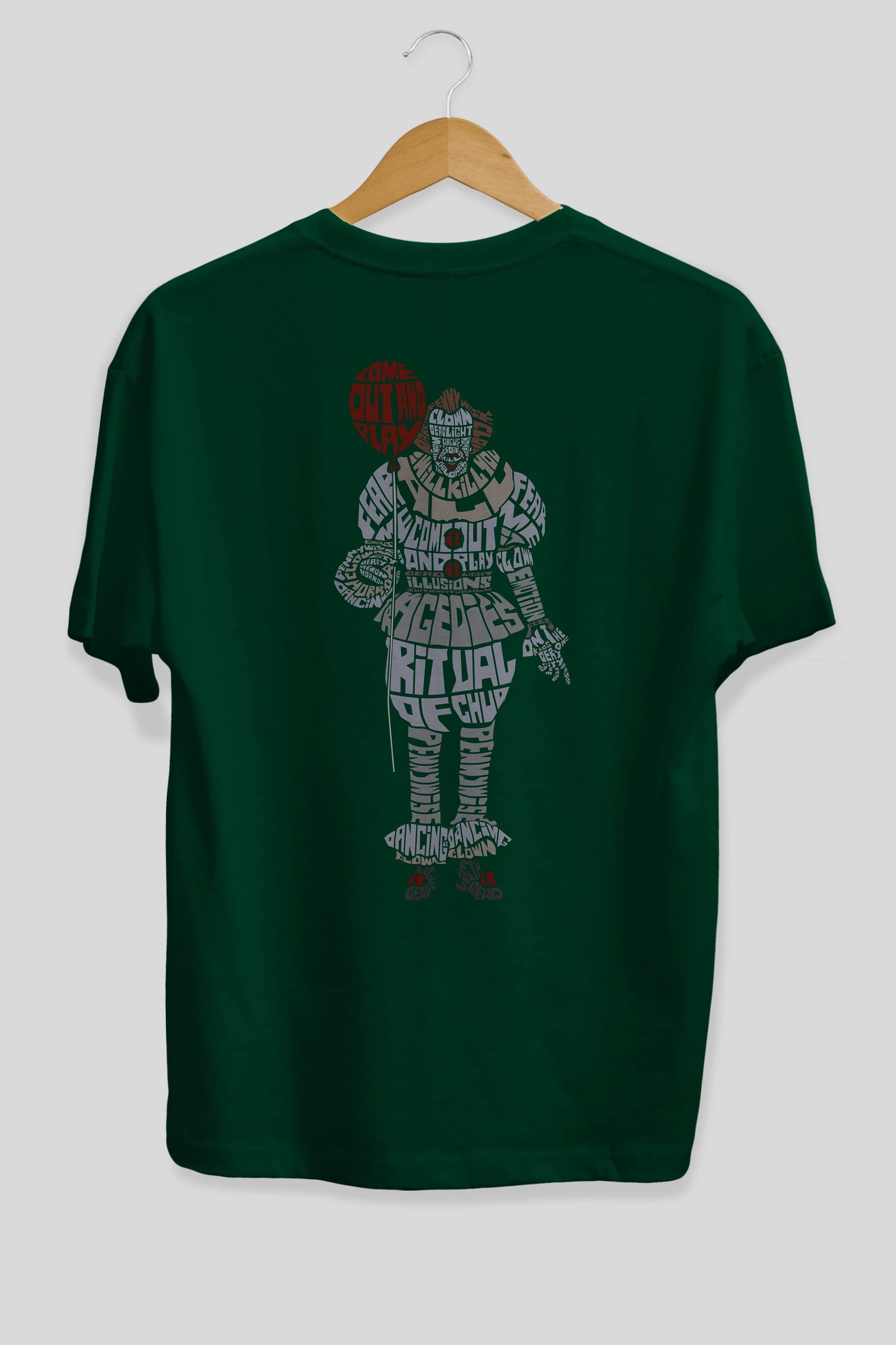 It Arka Baskılı Oversize t-shirt %100 pamuk Erkek Kadın Unisex