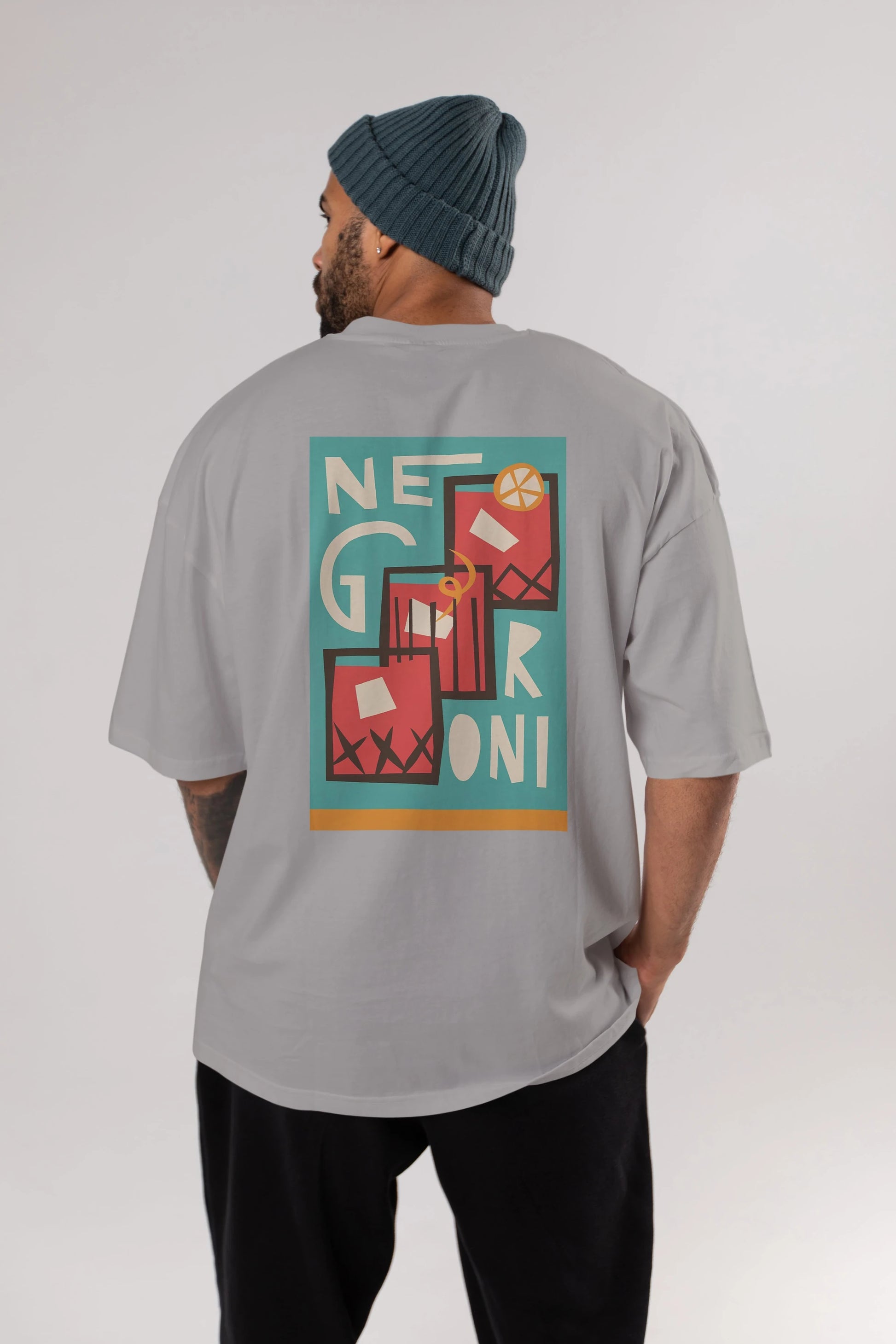 Negroni 3 Arka Baskılı Oversize t-shirt Erkek Kadın Unisex %100 Pamuk Bisiklet Yaka tişort