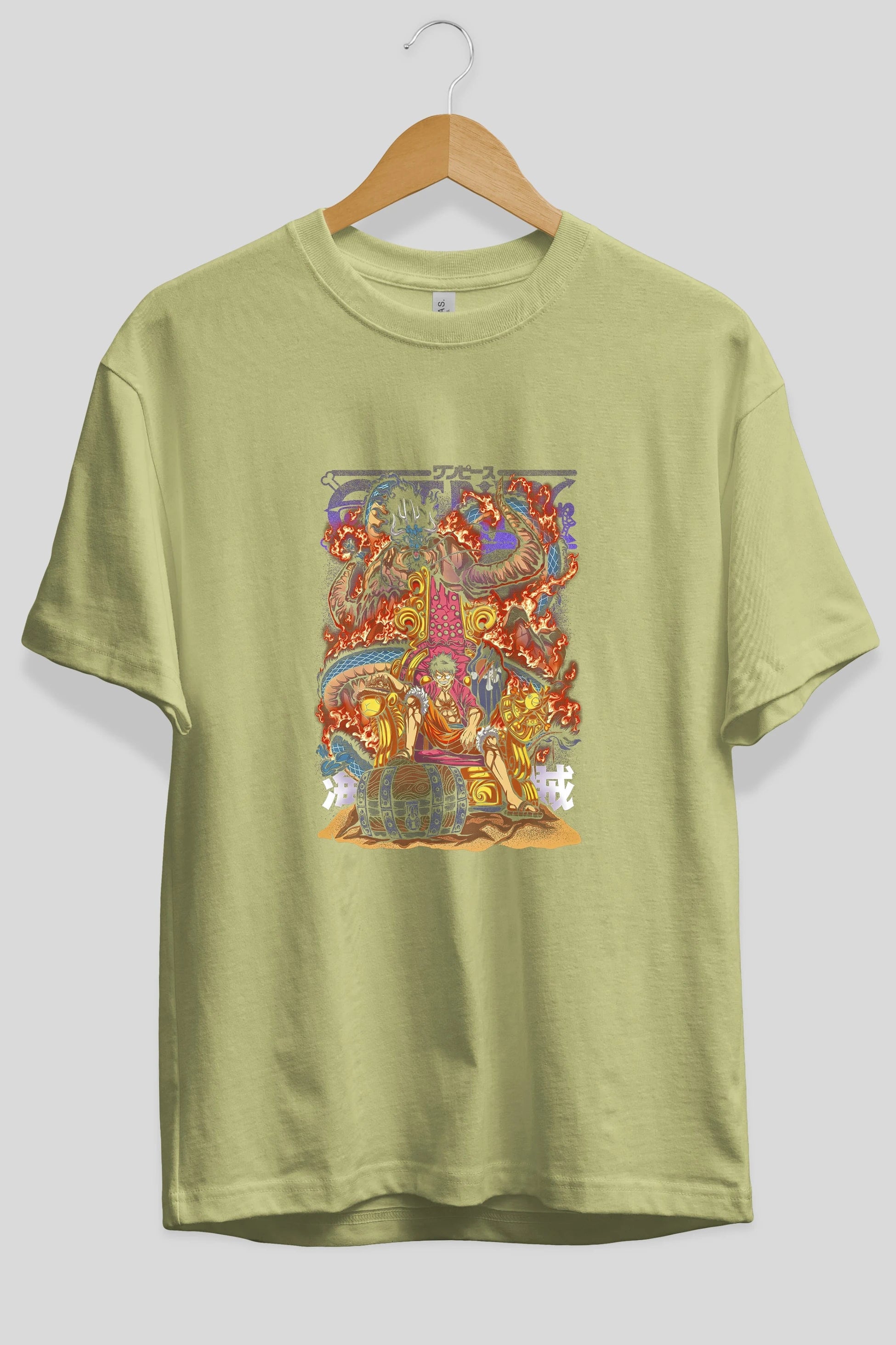 MONKEY D. LUFFY 1 Anime Ön Baskılı Oversize t-shirt %100 pamuk Erkek Kadın Unisex