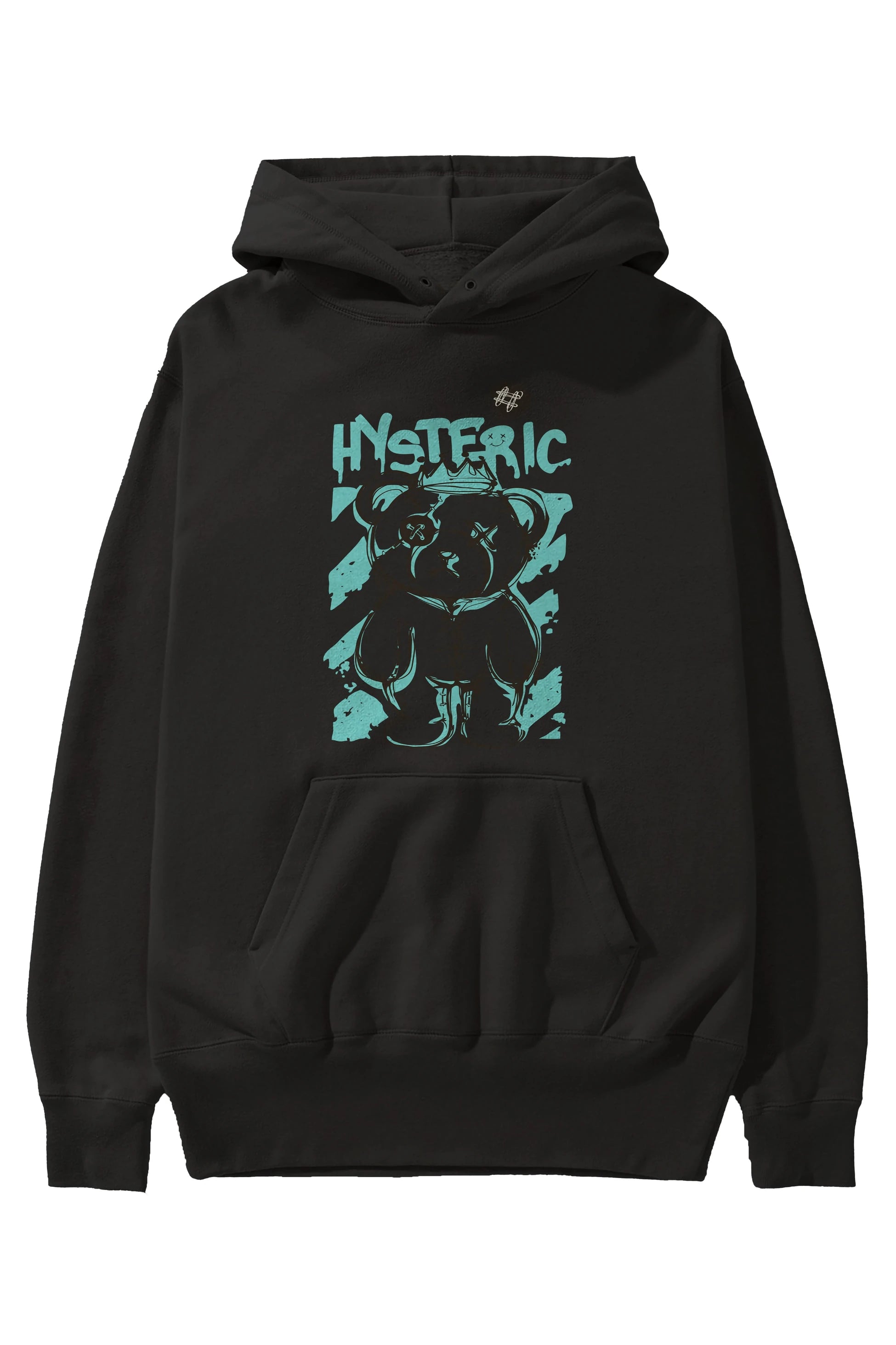 Hysteric Bear Ön Baskılı Hoodie Oversize Kapüşonlu Sweatshirt Erkek Kadın Unisex