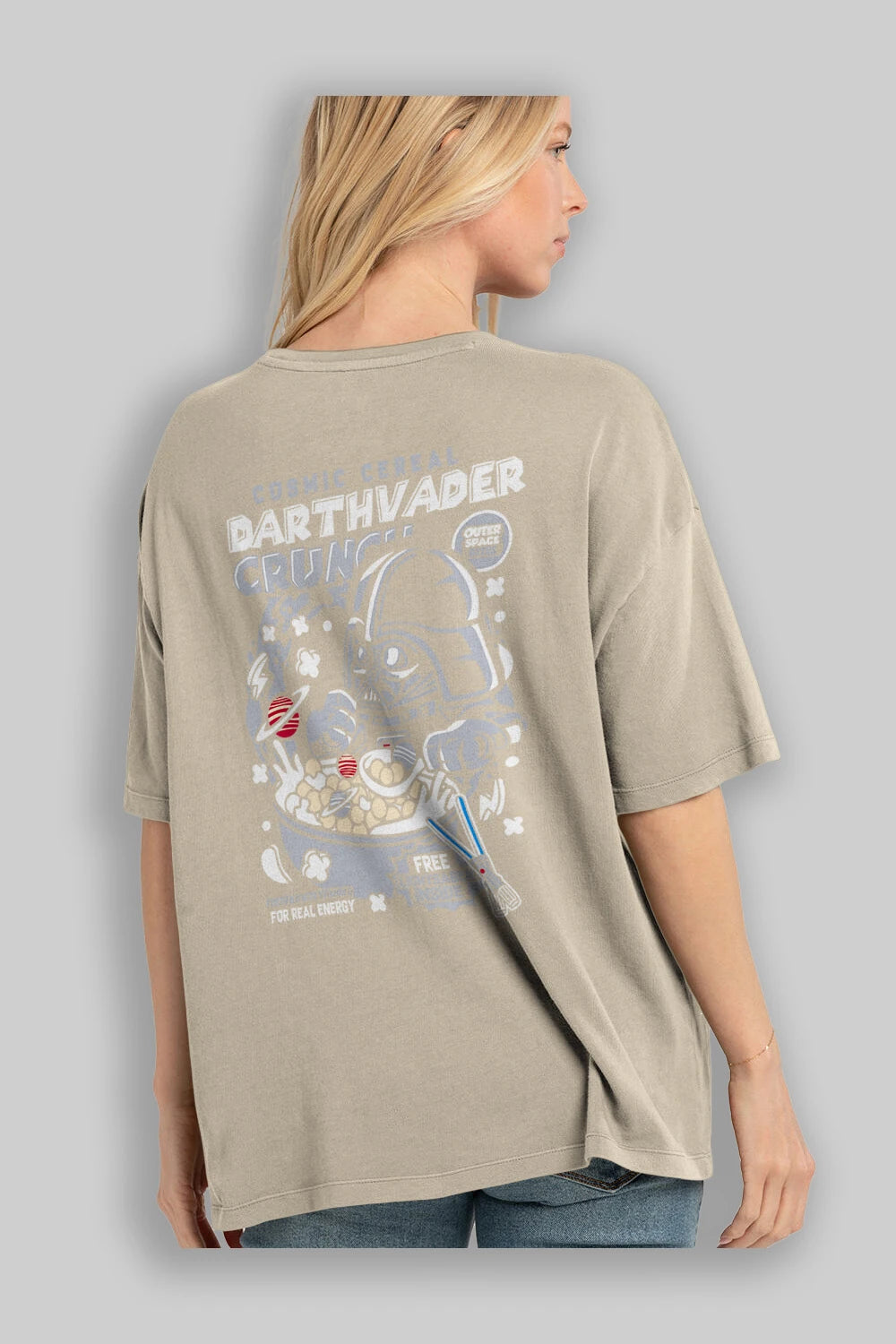 Darth Vader (2) Arka Baskılı Oversize t-shirt Erkek Kadın Unisex %100 Pamuk Bisiklet Yaka tişort