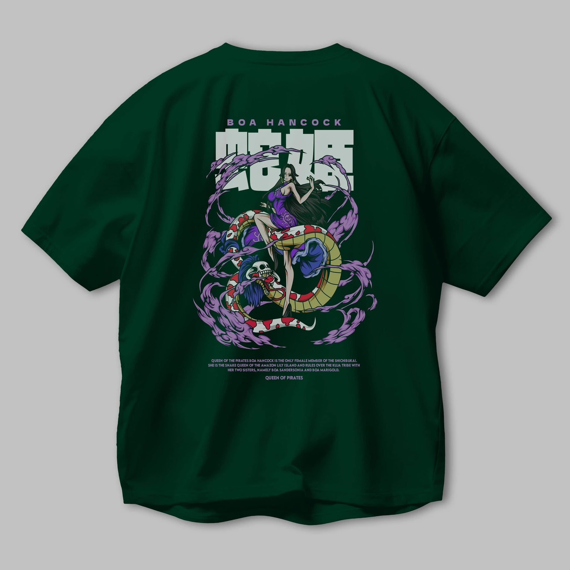 Boa Hancock Anime Arka Baskılı Oversize t-shirt Erkek Kadın Unisex