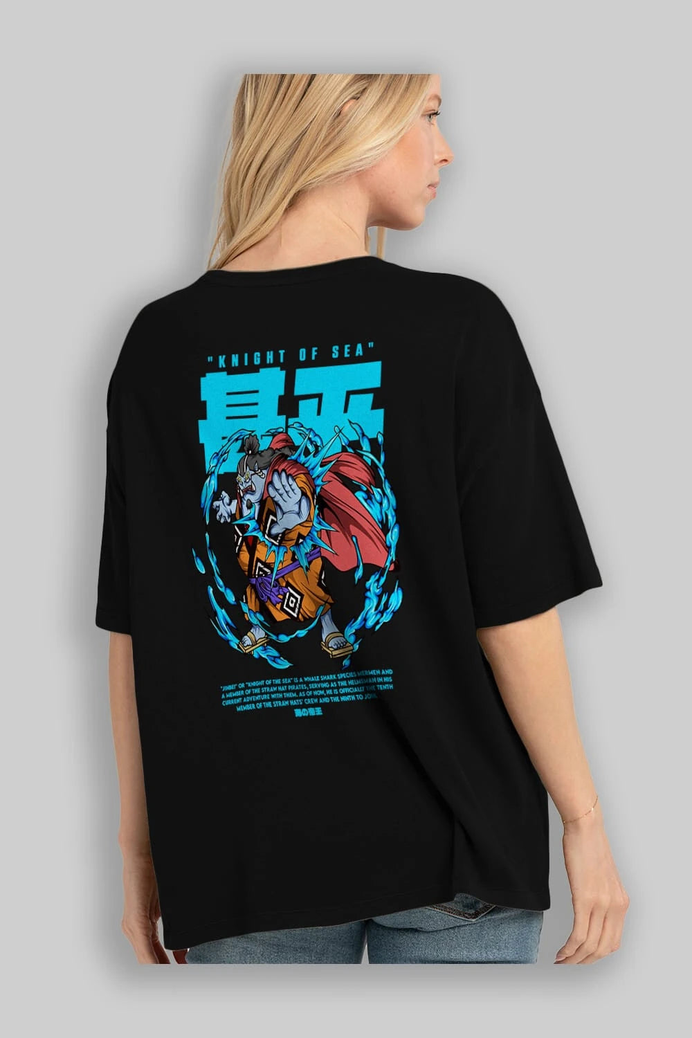 Jinbei Anime Arka Baskılı Oversize t-shirt Erkek Kadın Unisex