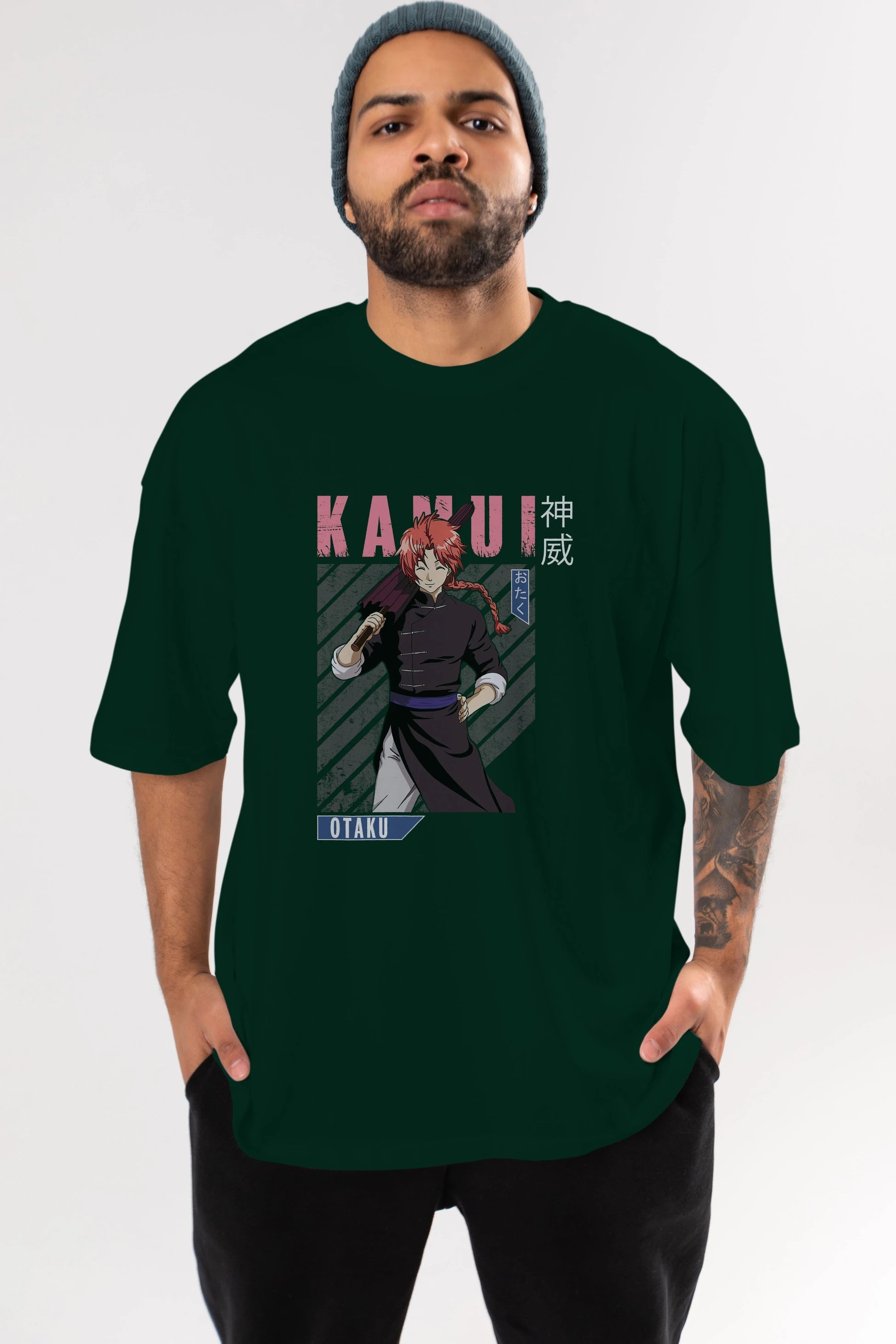 Kamui GINTAMA 1 Anime Ön Baskılı Oversize t-shirt %100 pamuk Erkek Kadın Unisex