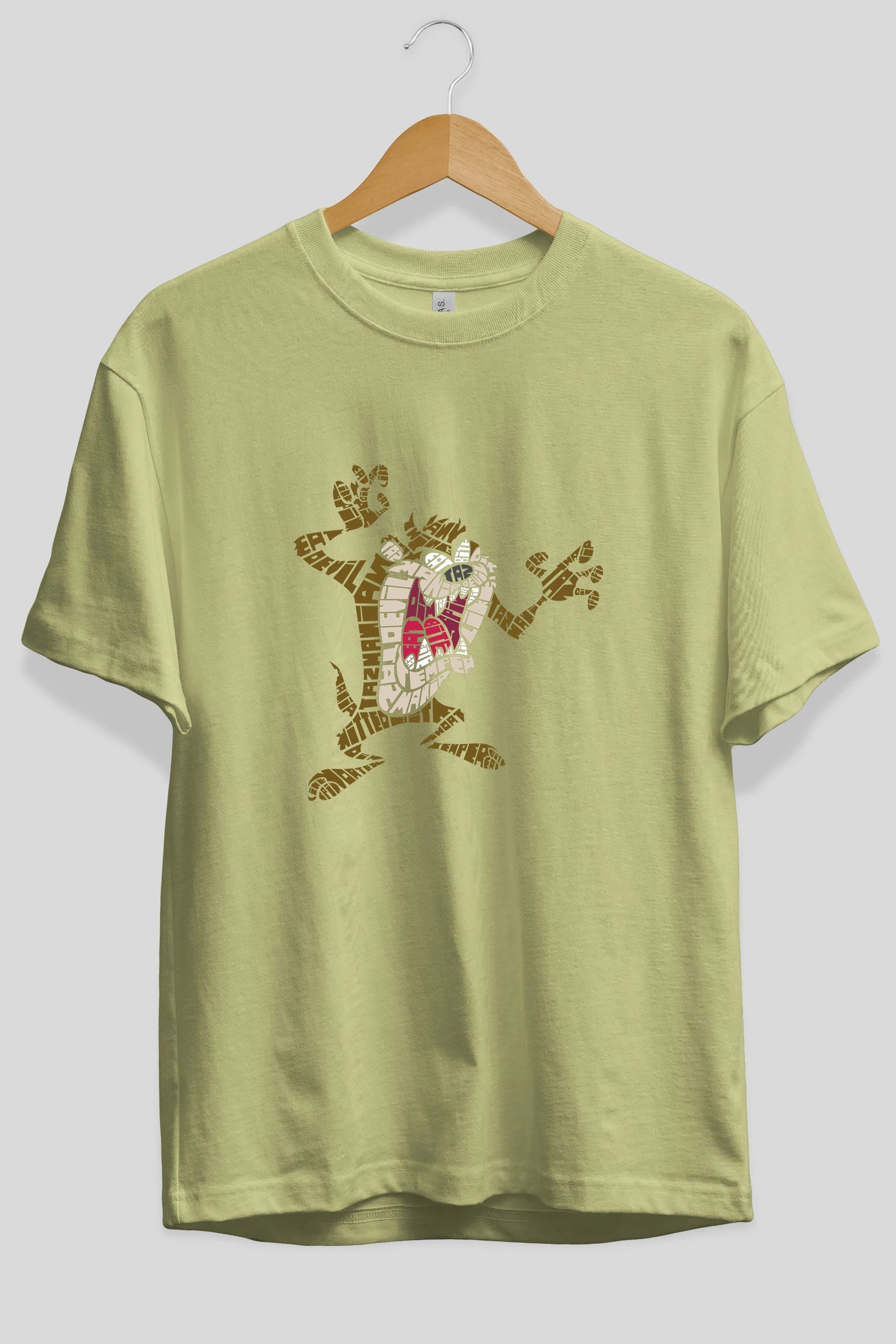 Tazmania Ön Baskılı Oversize t-shirt %100 pamuk Erkek Kadın Unisex