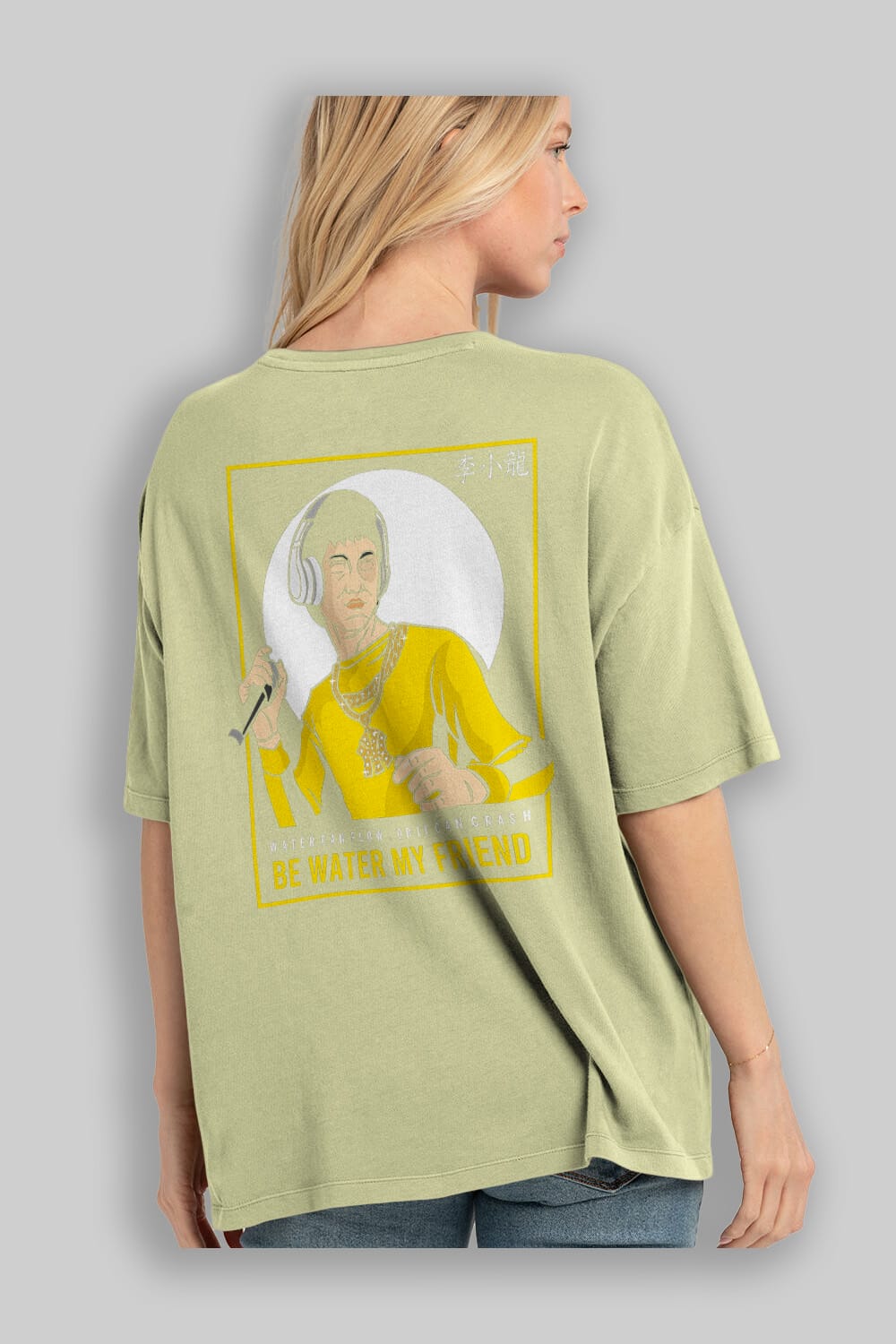 Bruce Lee Rapper Arka Baskılı Oversize t-shirt Erkek Kadın Unisex %100 Pamuk tişort