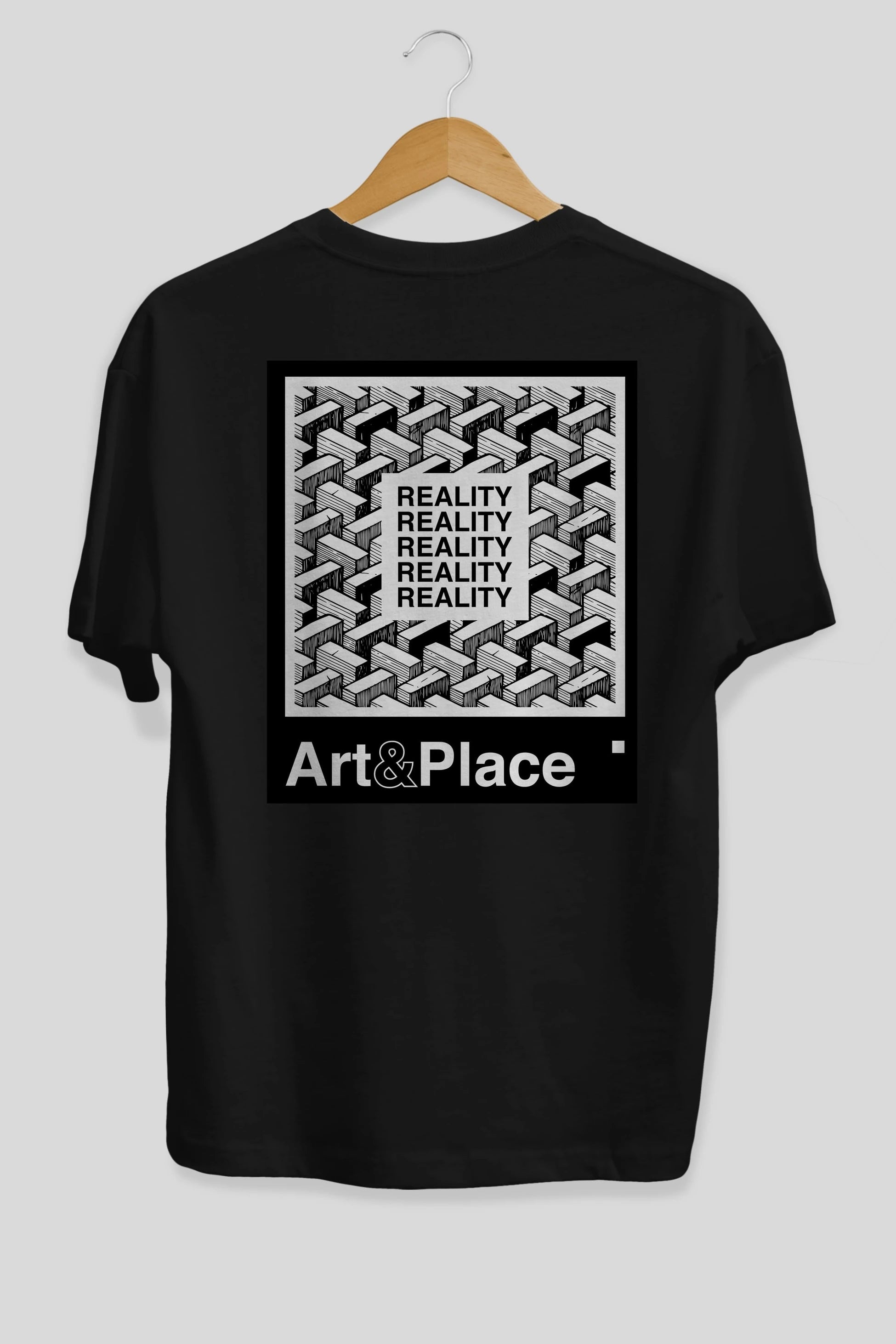Reality Arka Baskılı Oversize t-shirt Erkek Kadın Unisex