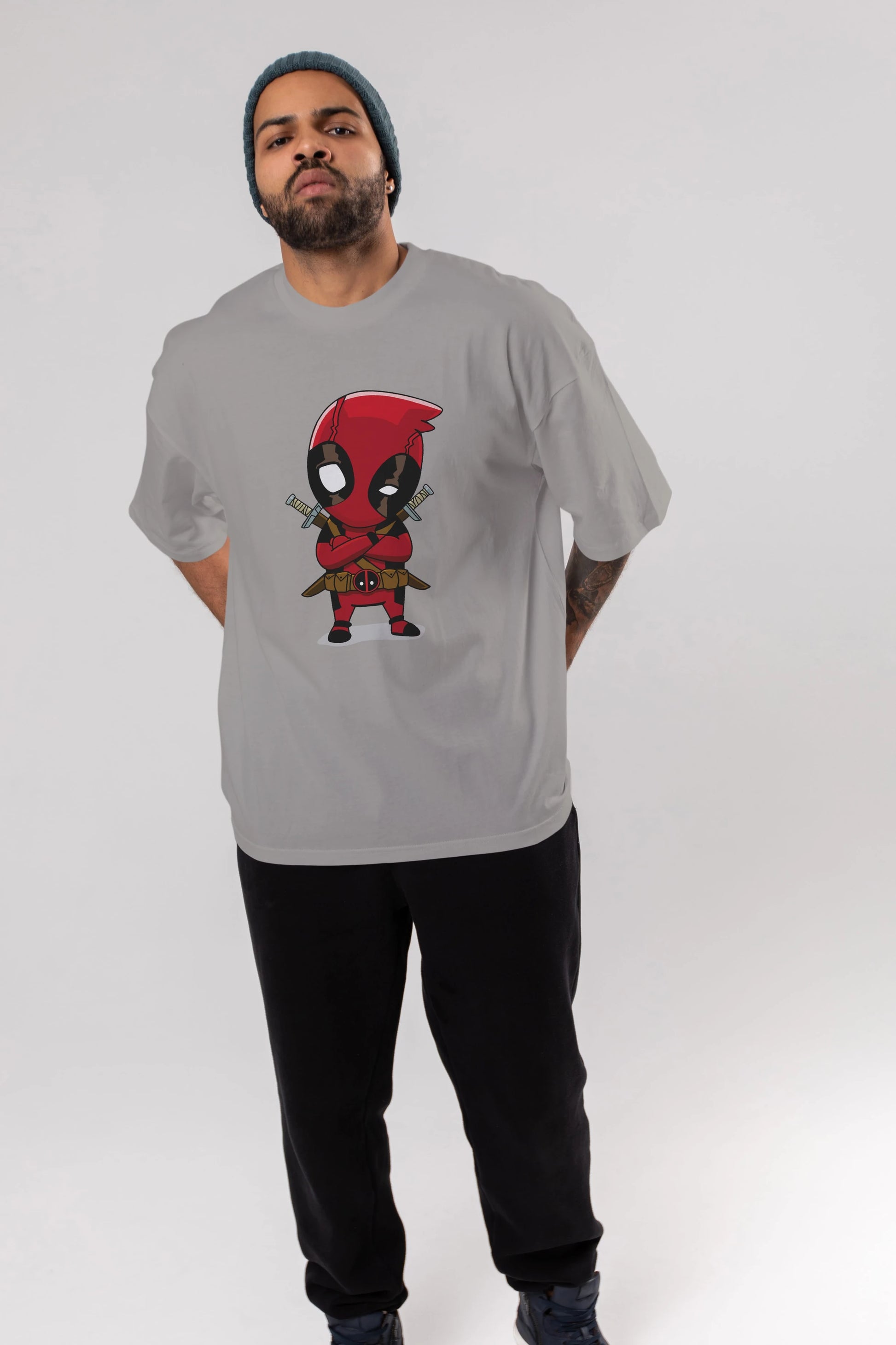 Deadpool (19) Ön Baskılı Oversize t-shirt Erkek Kadın Unisex %100 Pamuk Bisiklet Yaka tişort