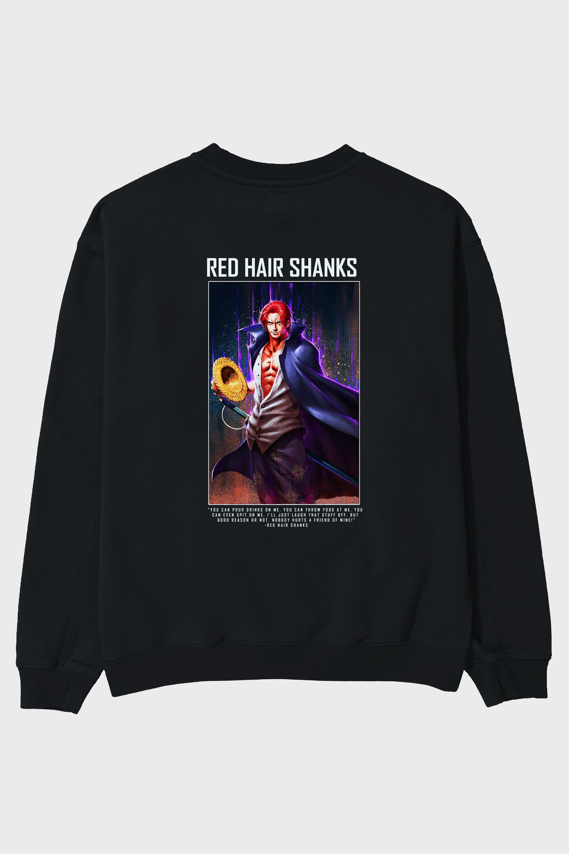 Shanks Arka Baskılı Anime Oversize Sweatshirt Erkek Kadın Unisex