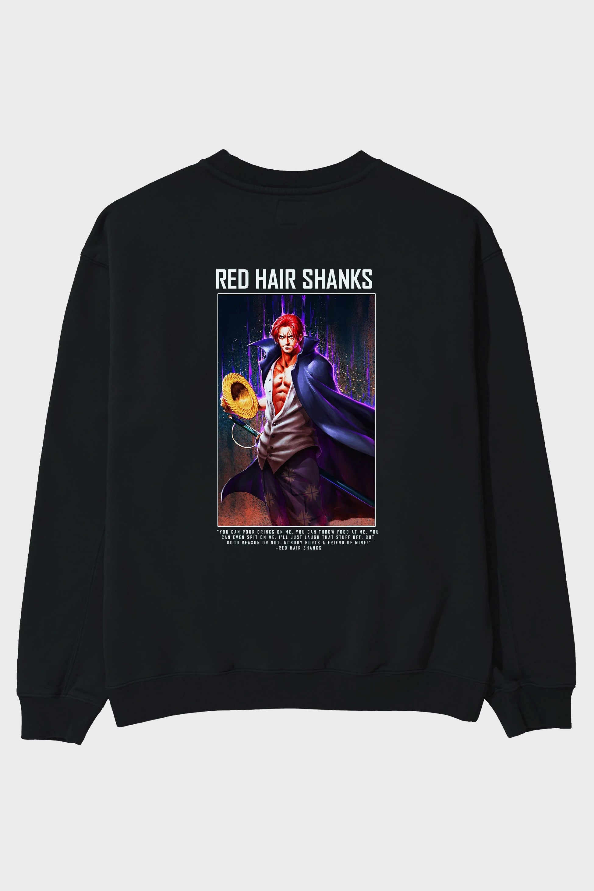 Shanks Arka Baskılı Anime Oversize Sweatshirt Erkek Kadın Unisex