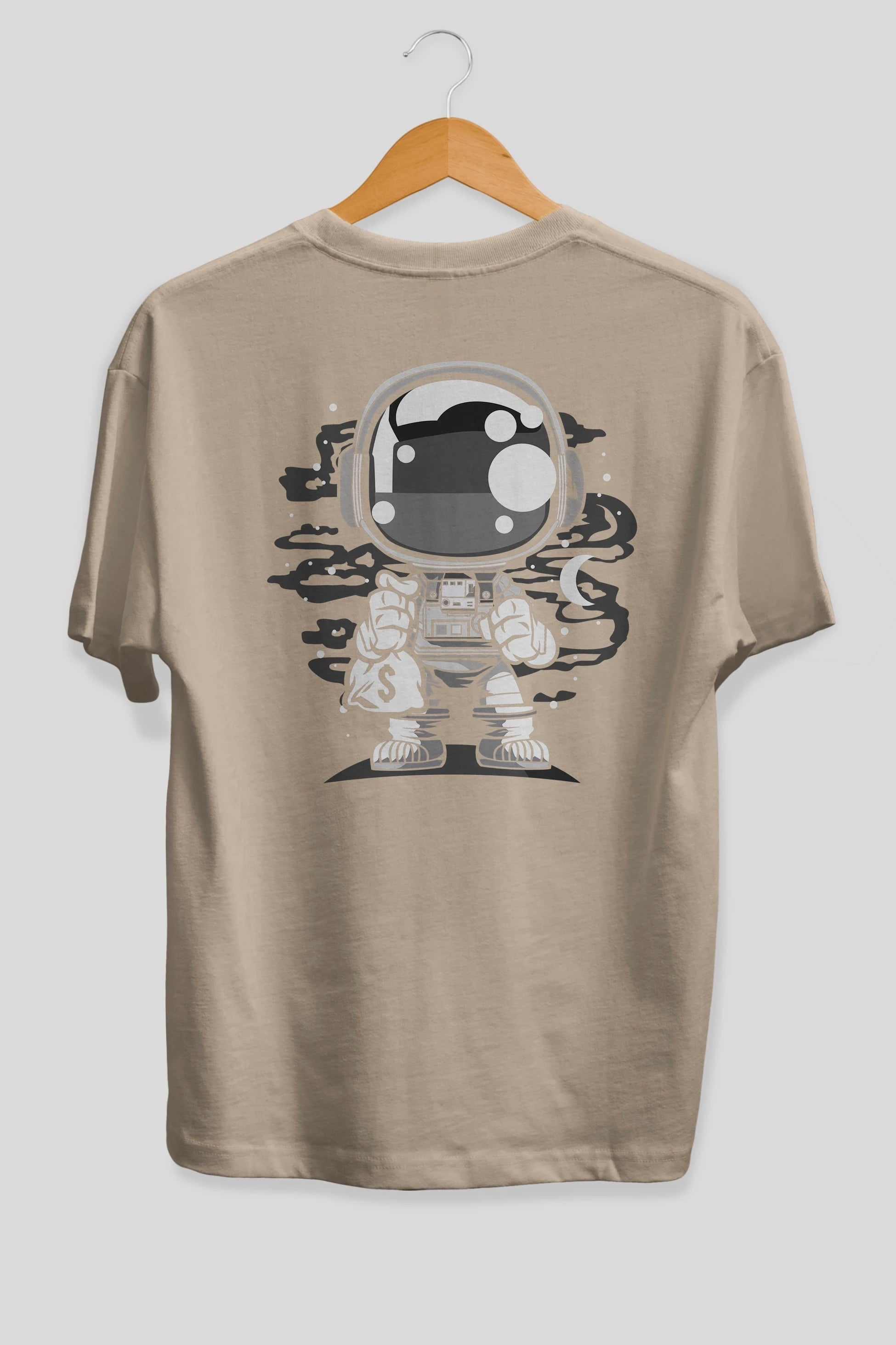 Astronaut Chibi Arka Baskılı Oversize t-shirt Erkek Kadın Unisex