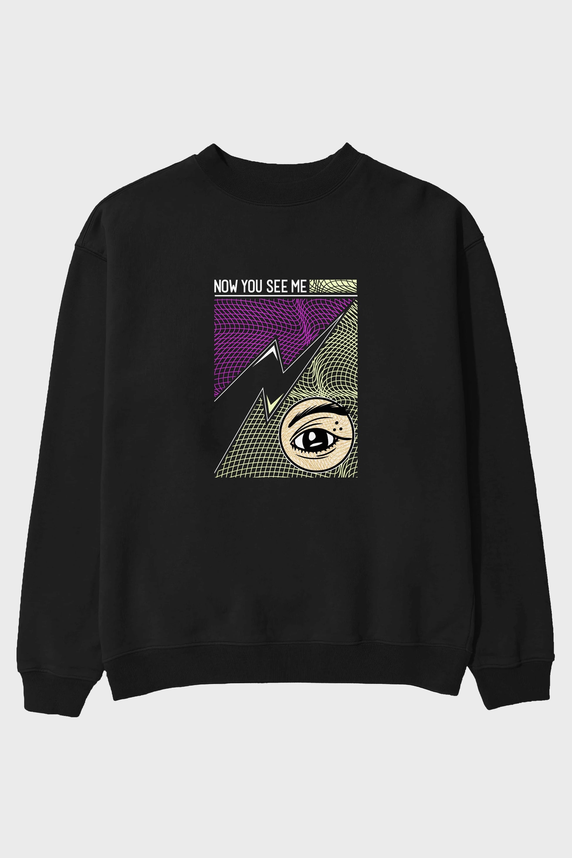 Now You See Me Ön Baskılı Oversize Sweatshirt Erkek Kadın Unisex