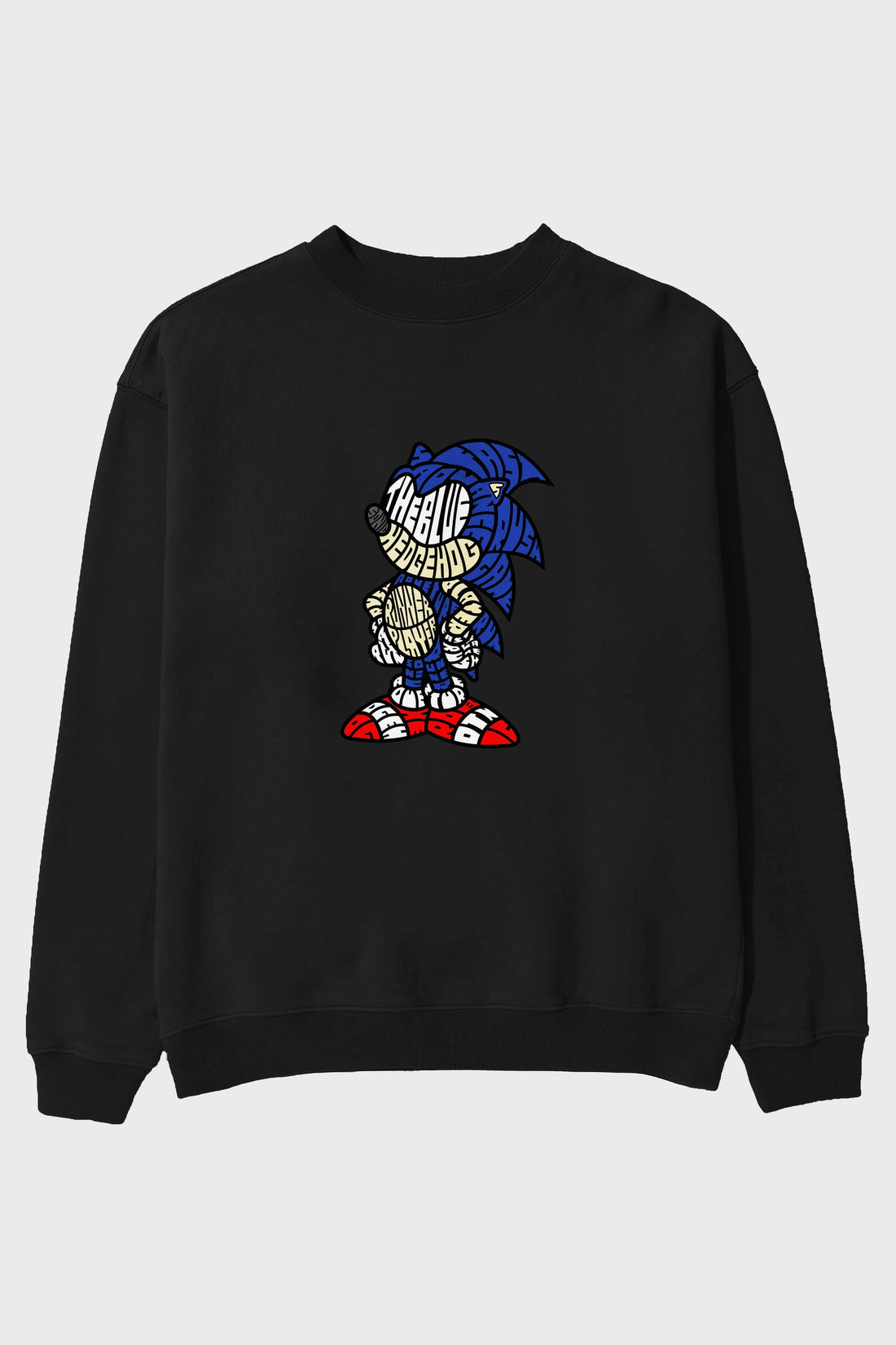 The Blue Hedgehog Ön Baskılı Oversize Sweatshirt Erkek Kadın Unisex