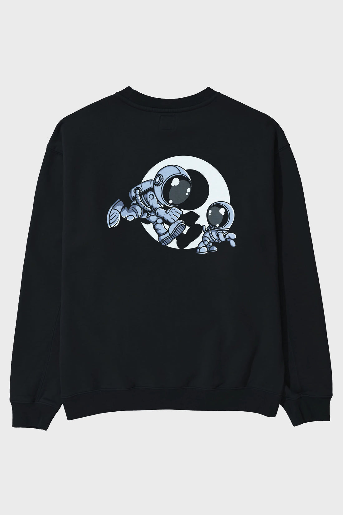 Astronaut And Little Dog Arka Baskılı Oversize Sweatshirt Erkek Kadın Unisex